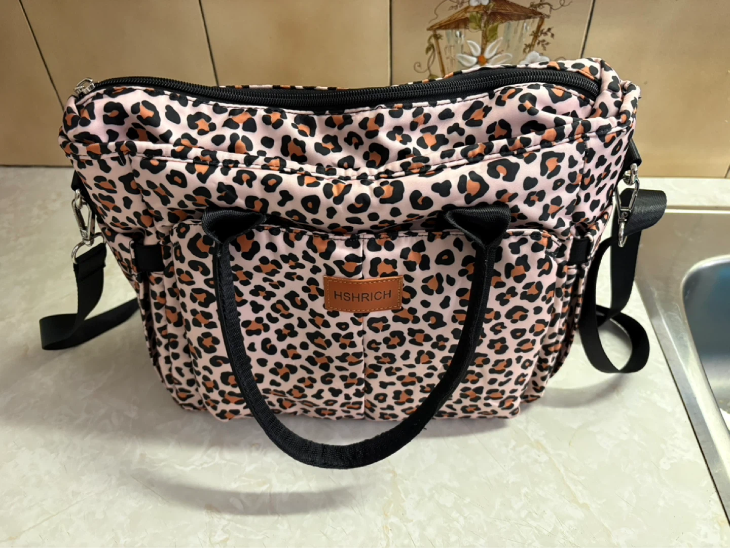 HSHRICH Leopard Print Insulated Lunch Bag