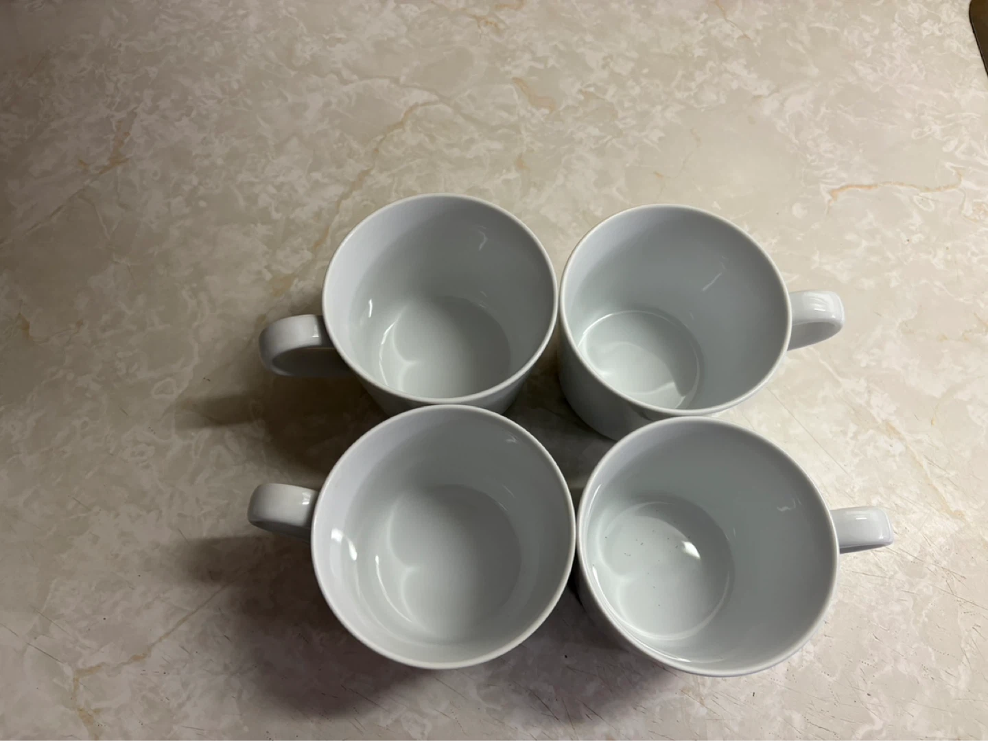 Set of 4 White Ceramic Mugs - photo 2