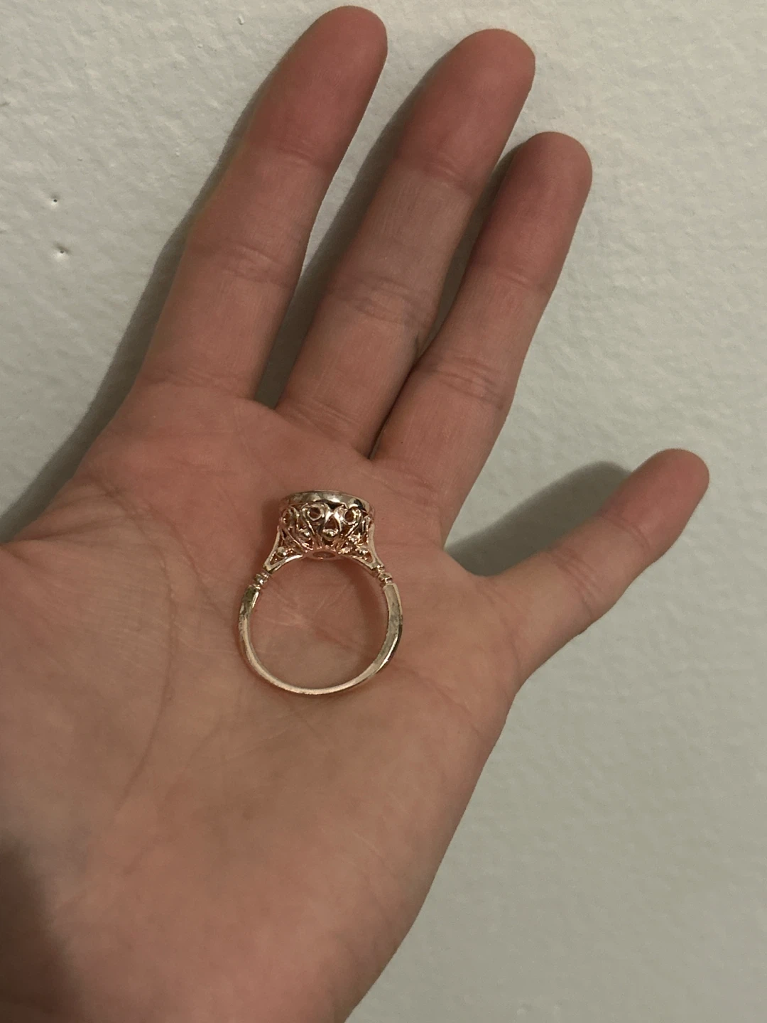 Rose Gold Sapphire and Diamond Halo Ring - photo 2