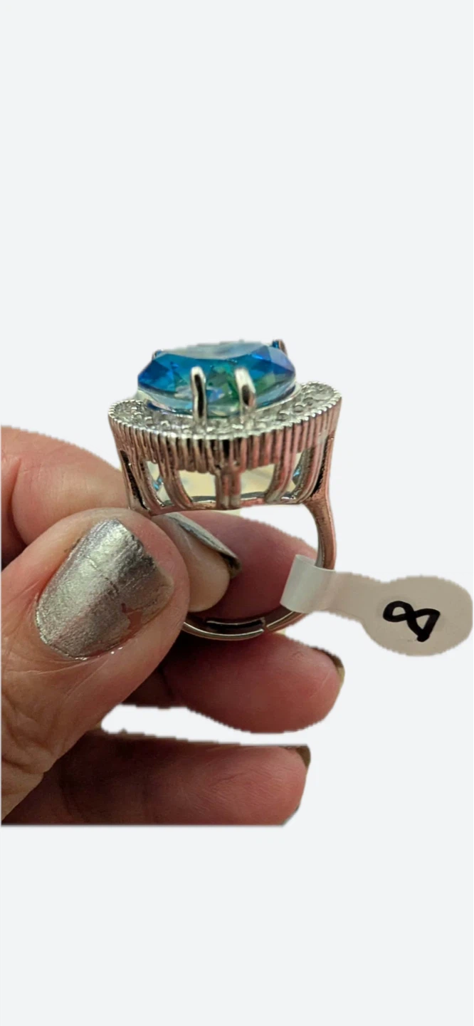 Heart Cut Blue Crystal Statement Ring - photo 2