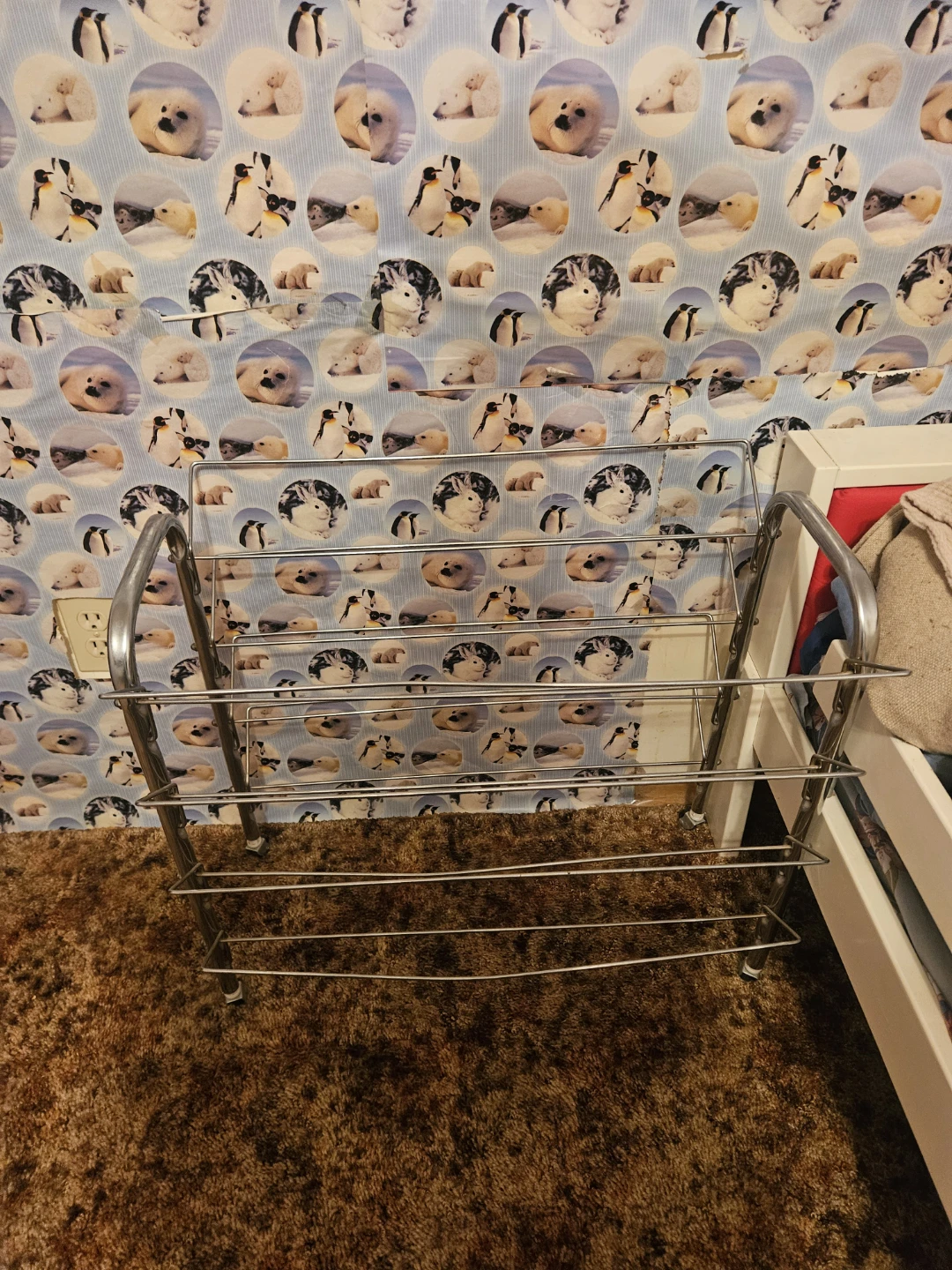 Silver Metal Shoe Rack