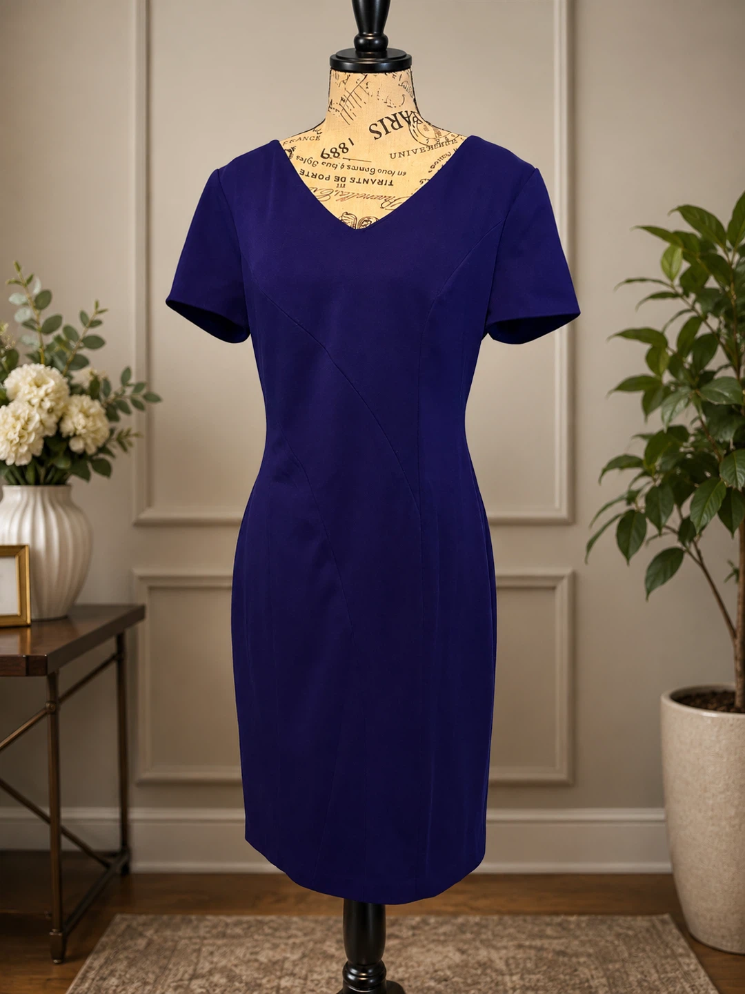 Women's V-Neck Short Sleeve Dress - photo 4