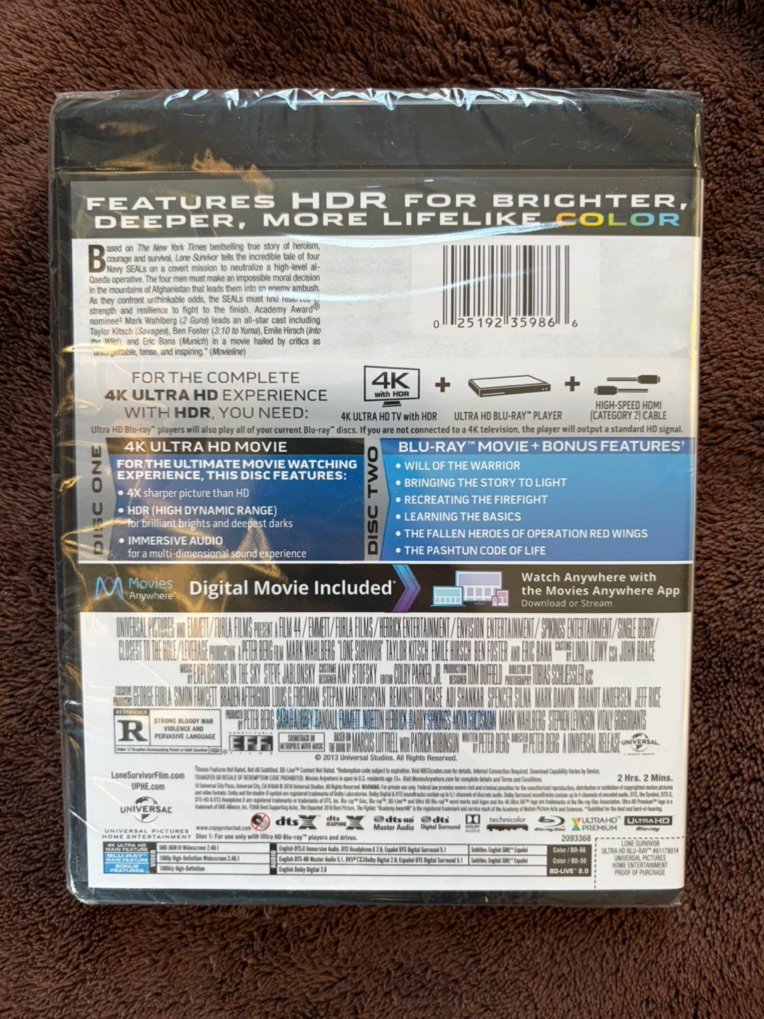 Sealed Lone Survivor (4k Ultra HD) Mark Wahlberg - photo 2