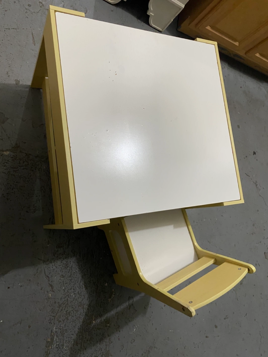 Yellow and White Kids Table and Chair Set - photo 4