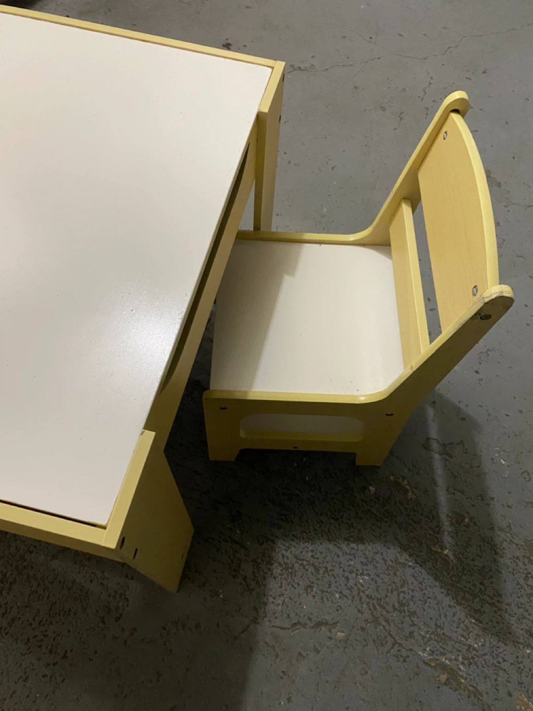 Yellow and White Kids Table and Chair Set - photo 2