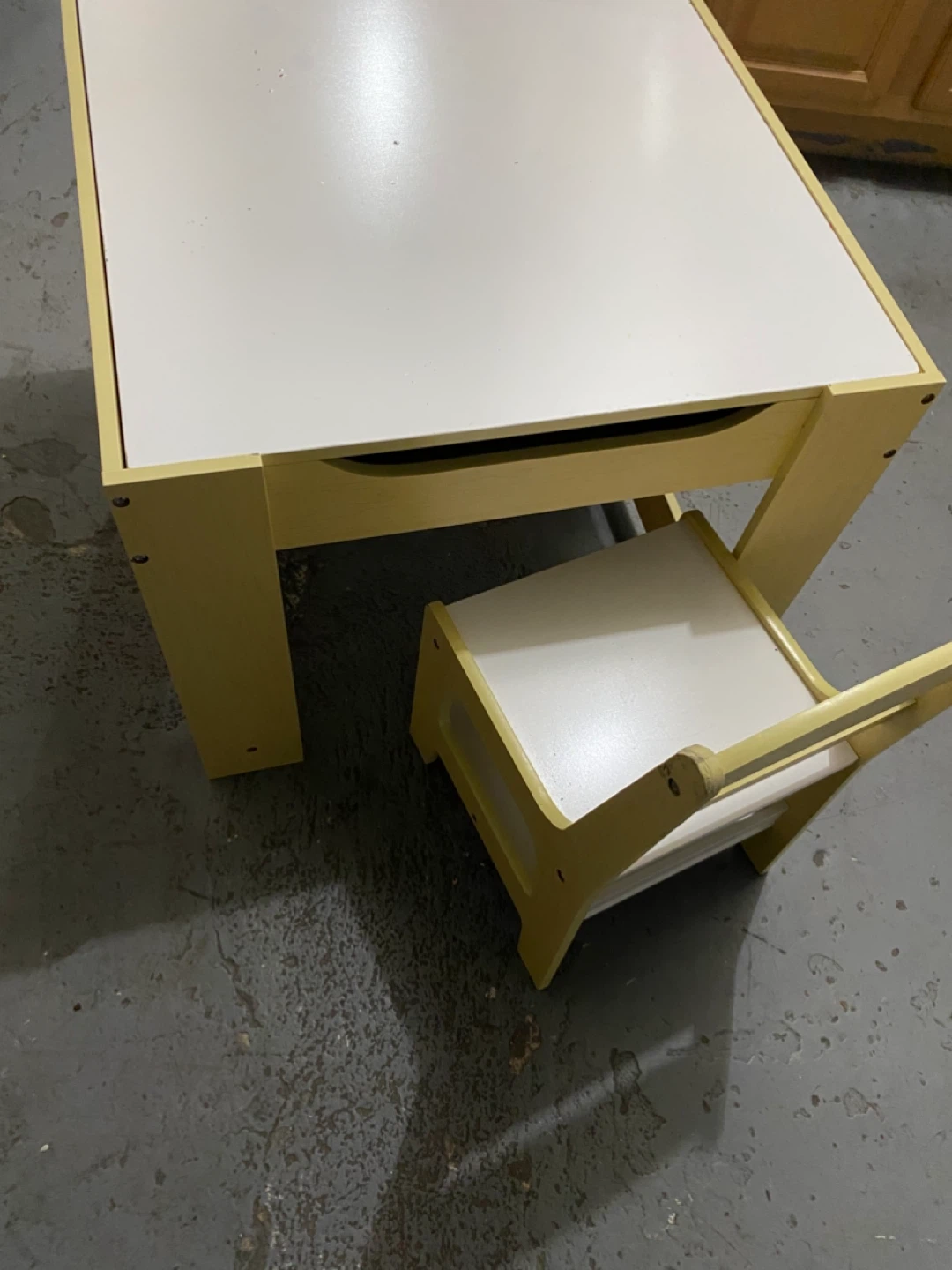 Yellow and White Kids Table and Chair Set