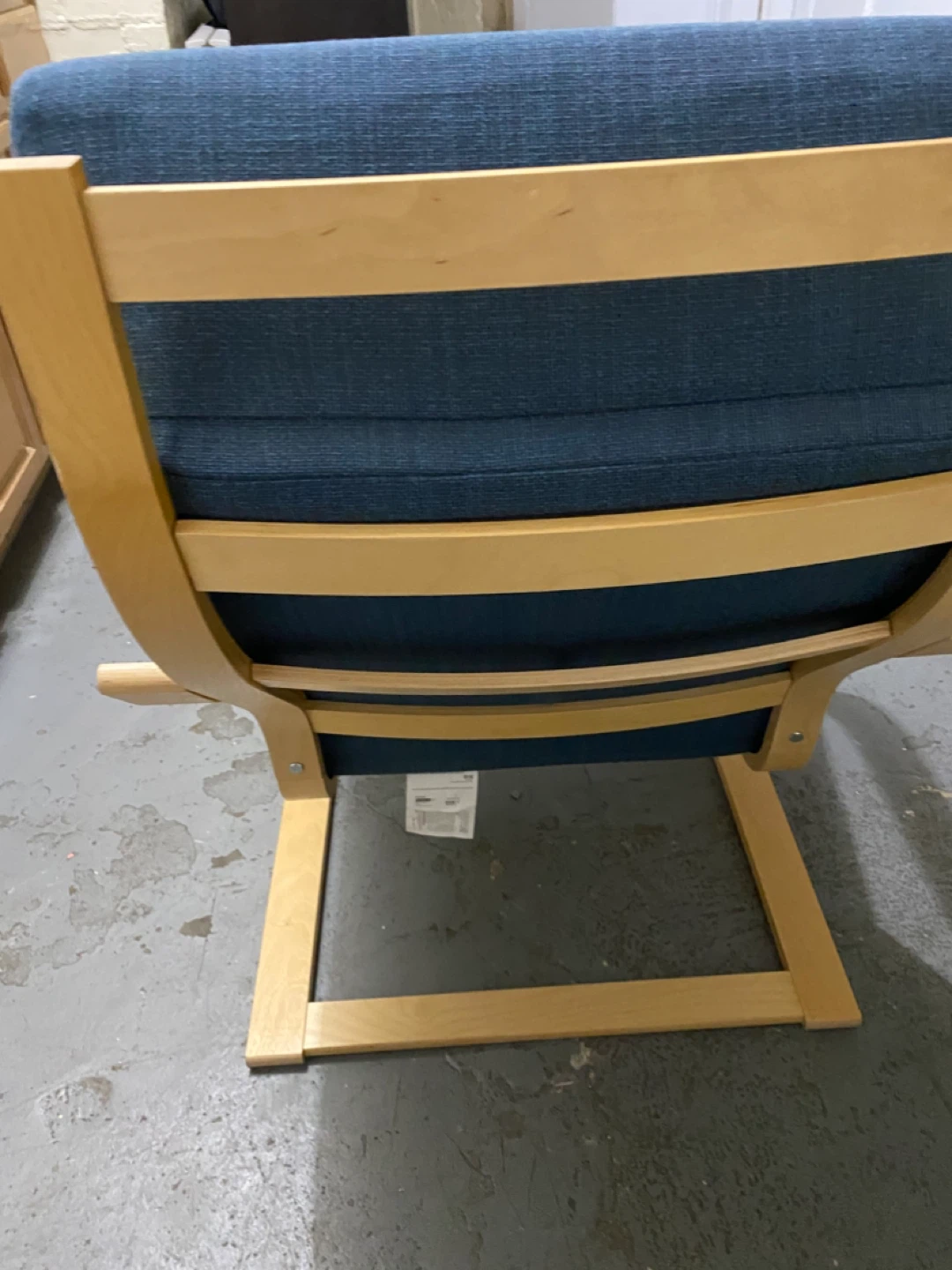 Blue Accent Chair with Wooden Frame - photo 5