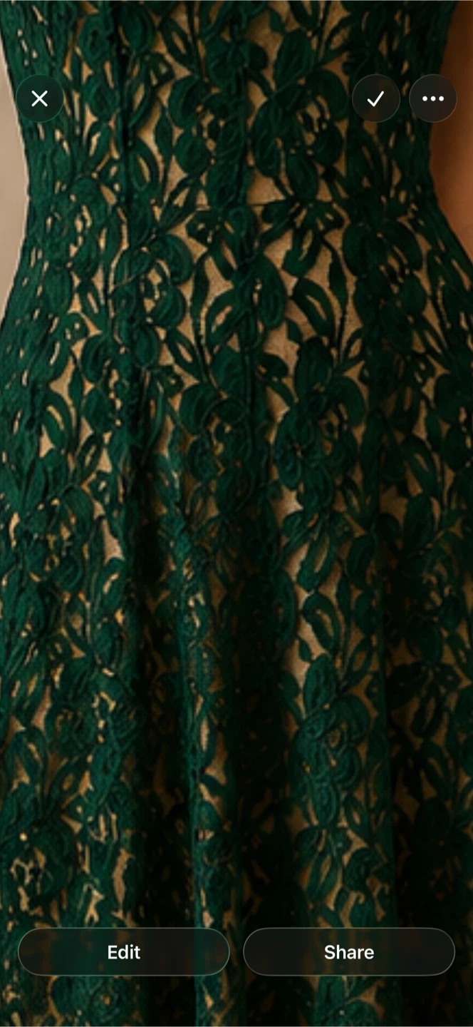Forest Green Lace Dress with Zipper Back - photo 5