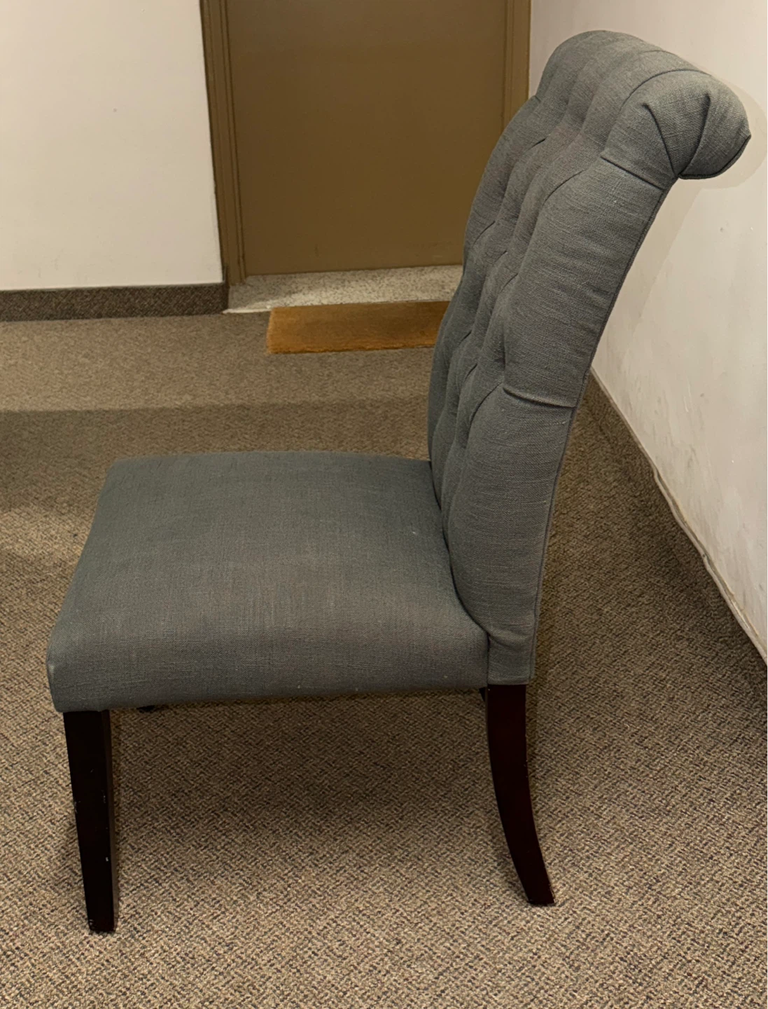 Set of 2 Grey Tufted Dining Chairs - photo 4