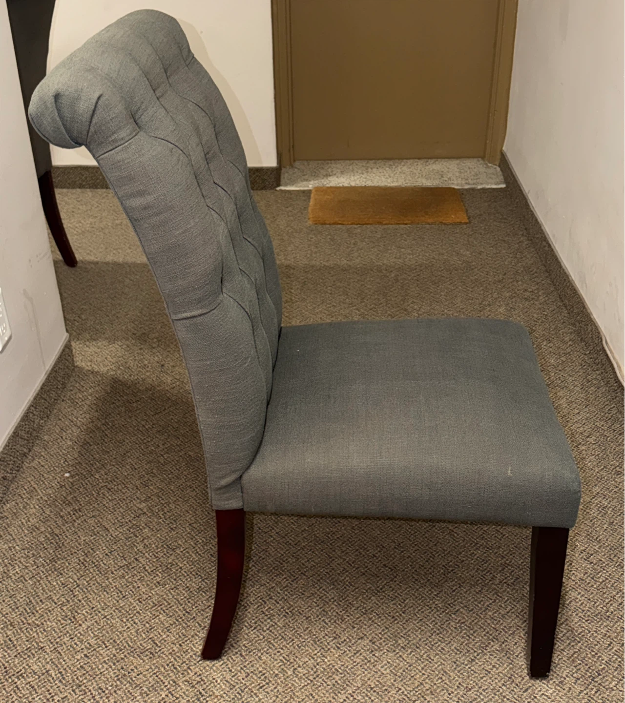 Set of 2 Grey Tufted Dining Chairs - photo 3