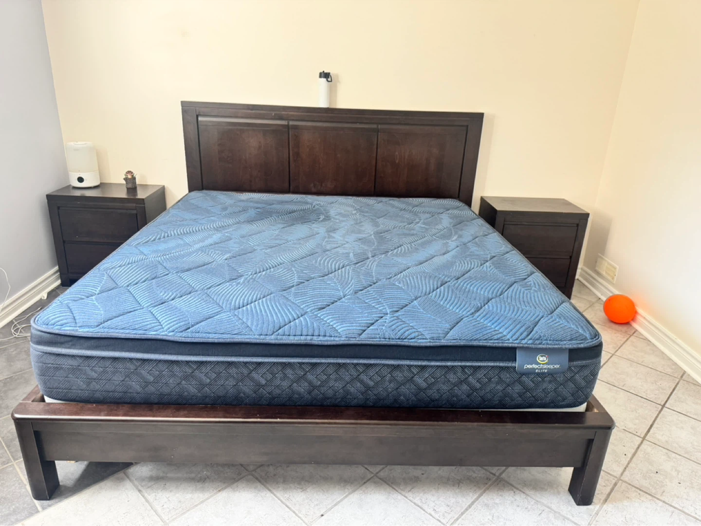 Serta  King Mattress and bed 2 side table and chest - photo 2