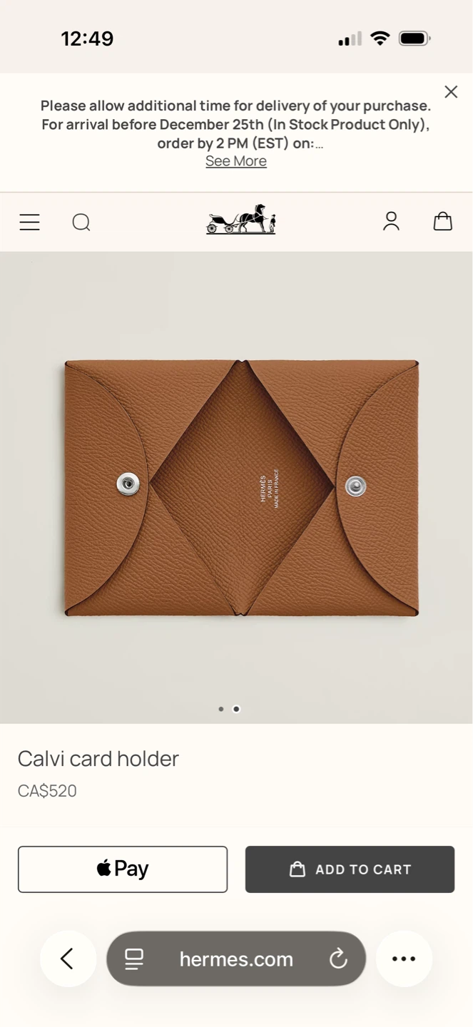 Authentic Hermes card holder - photo 3