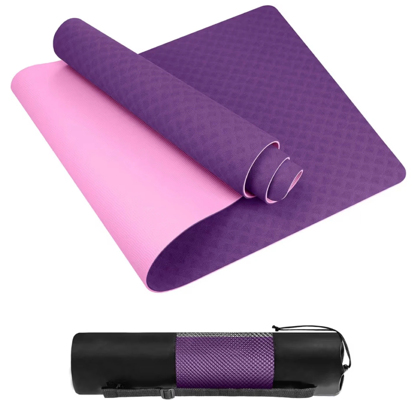 1/4 inch Purple/Pink Yoga Mat with carrying strap - photo 2