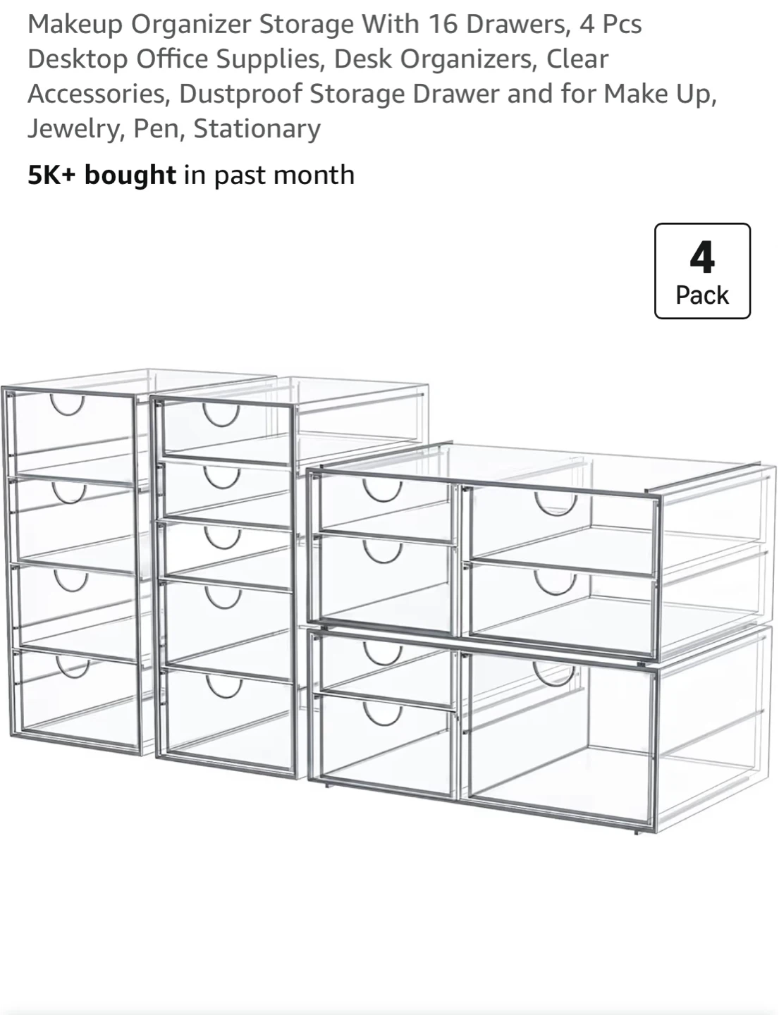 Clear Plastic Drawer Organizer Set - photo 4