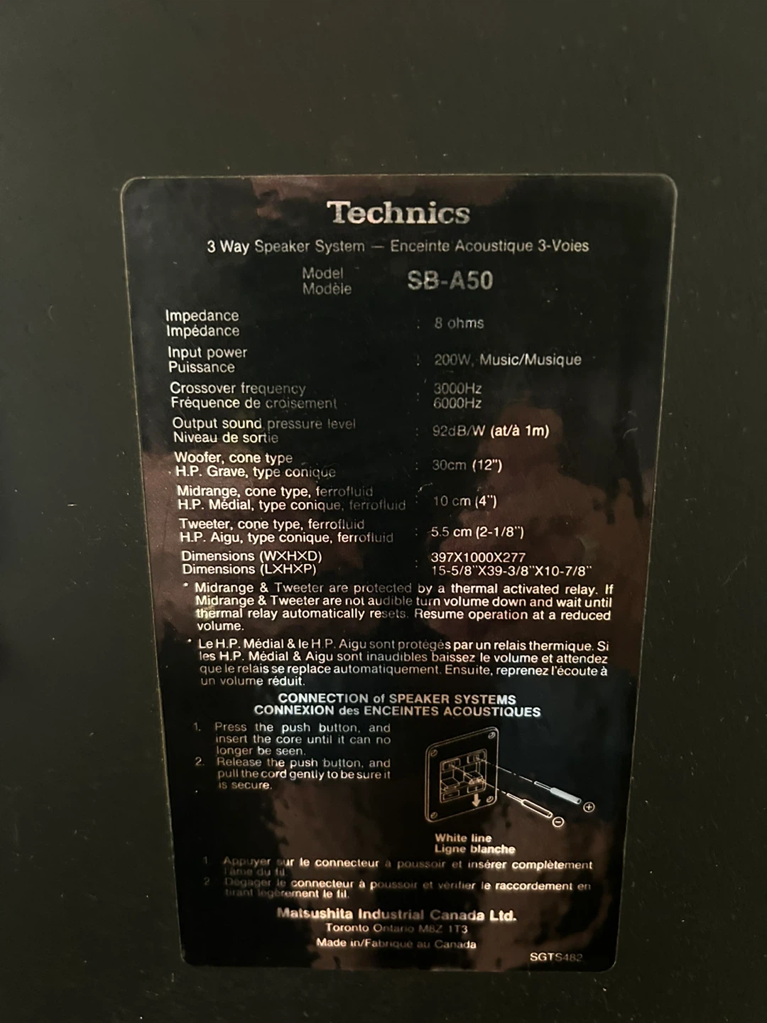 Technics SB-A50 3-Way Speakers - photo 2