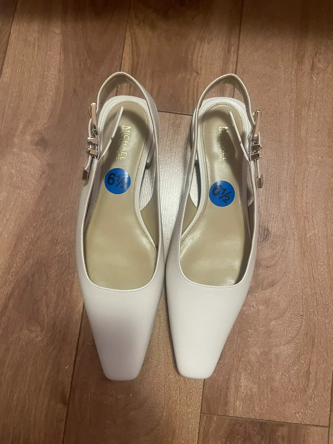 Michael Kors White Slingback Flats