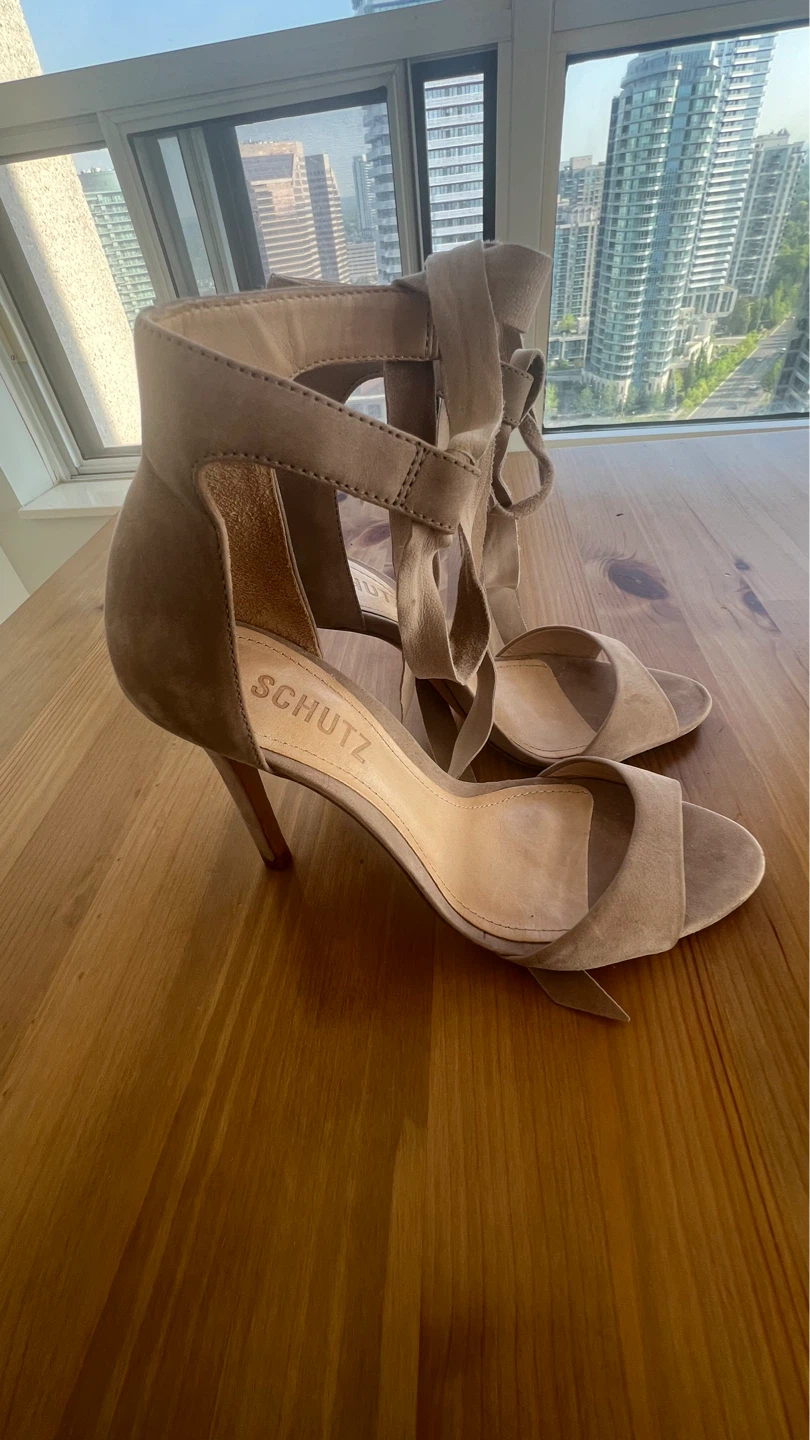 Schutz Suede Lace-Up Heels Size 7B
