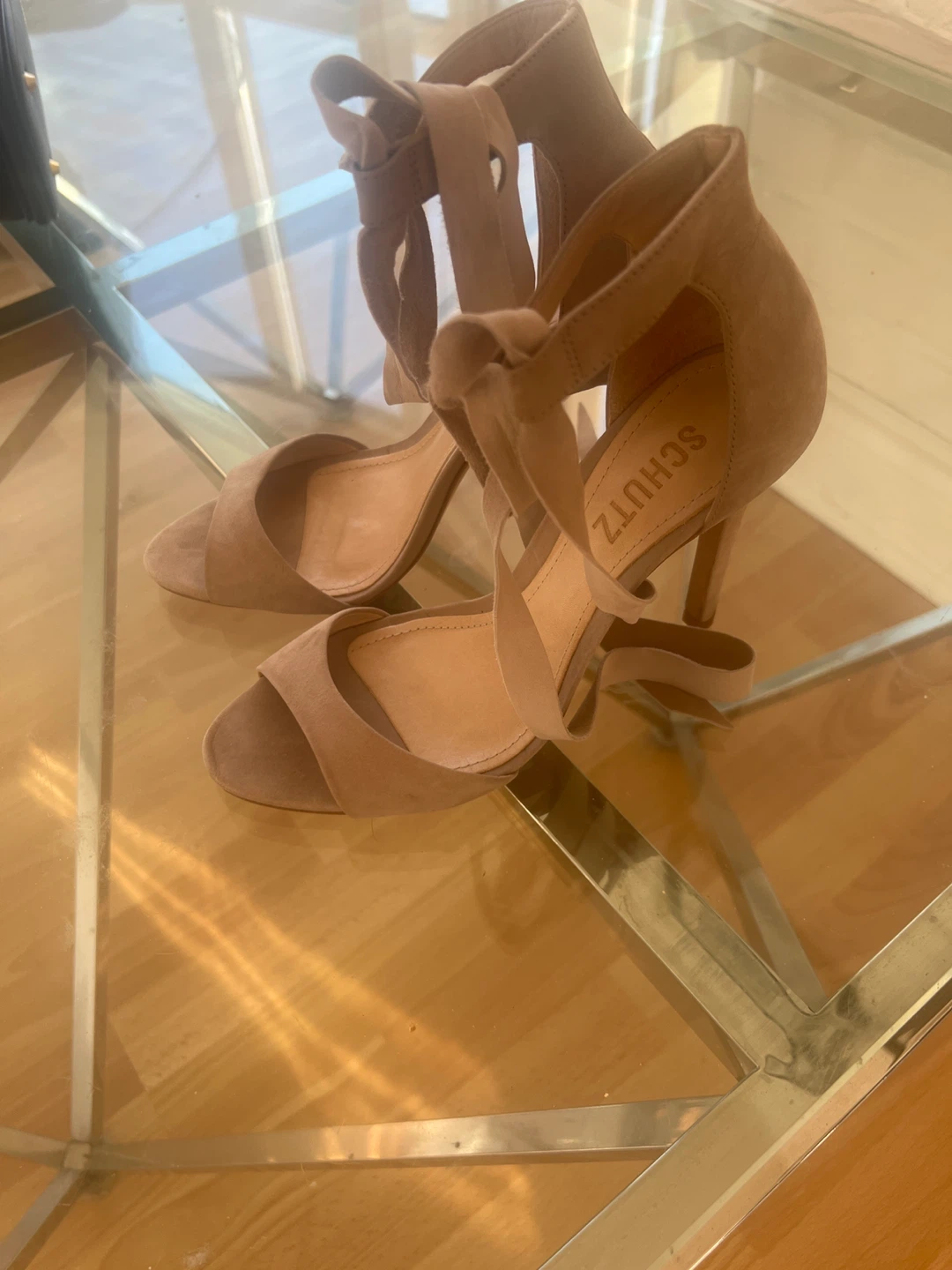 Schutz Suede Lace-Up Heels Size 7B - photo 3