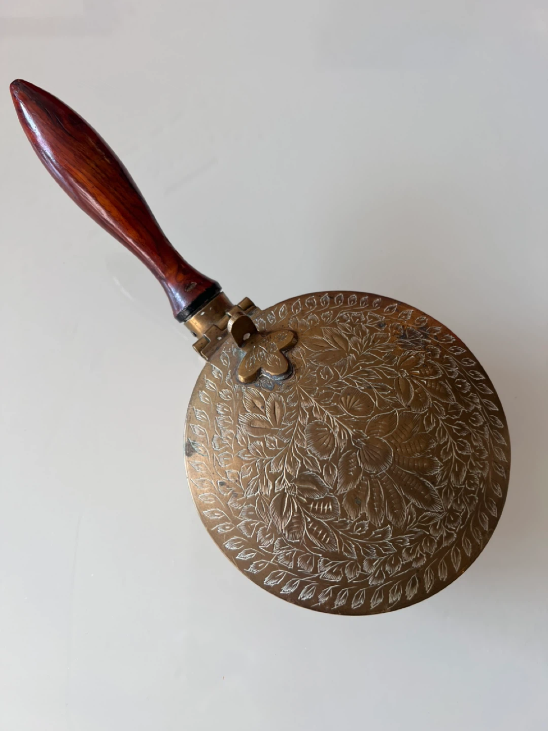 Vintage Brass Silent Butler Crumb Catcher Warming Pan