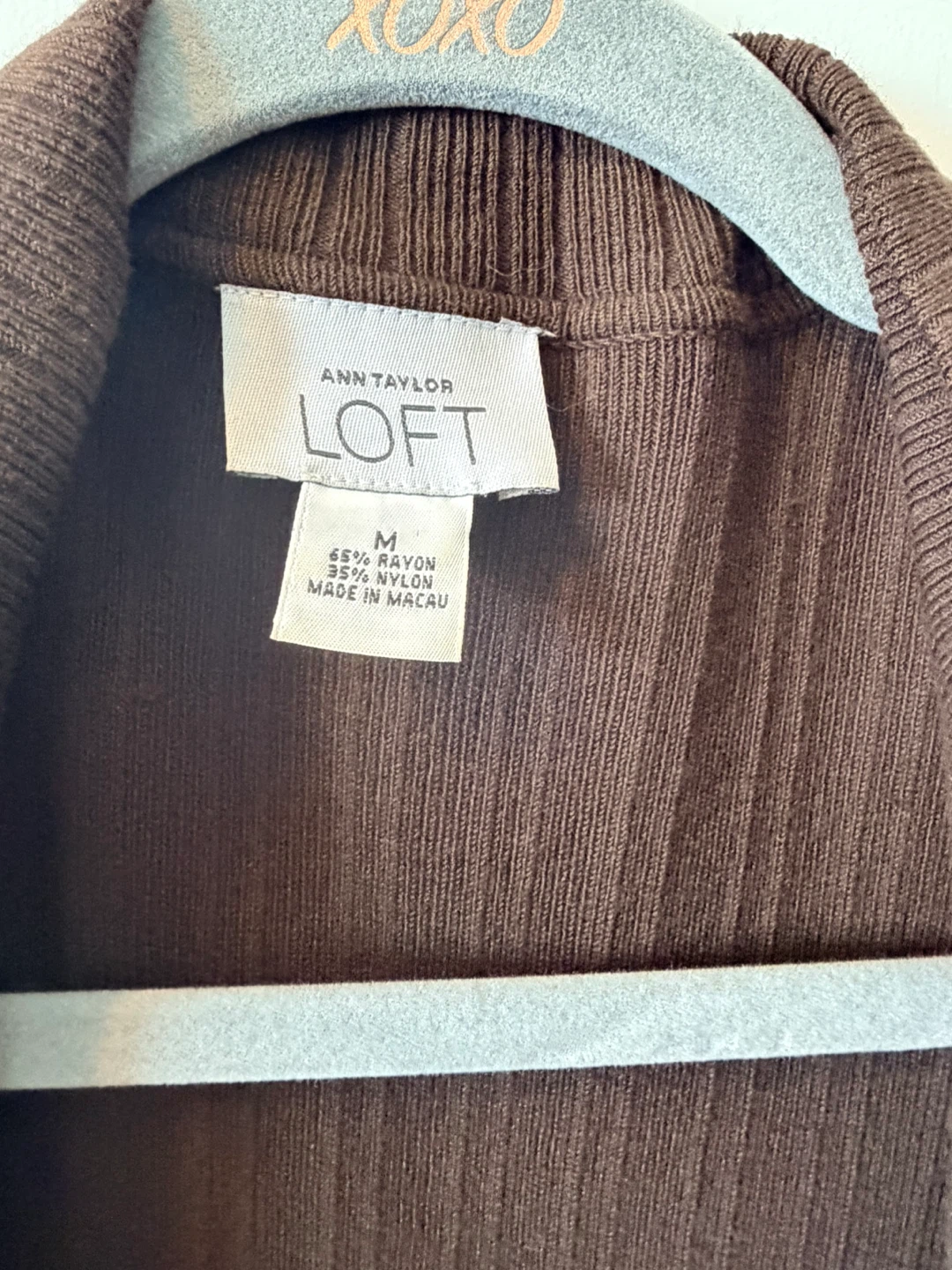 Ann Taylor LOFT Brown Ribbed Cardigan - photo 2
