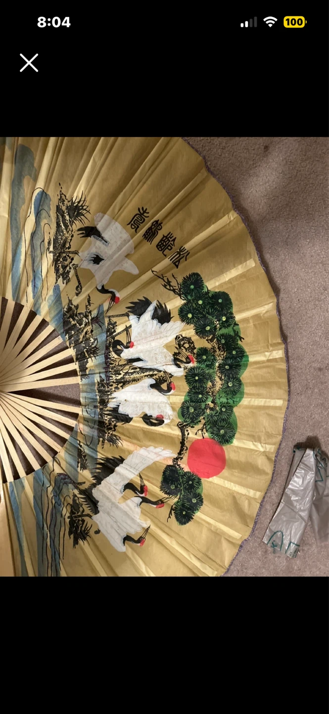 Decorative Folding Fan with Cranes - photo 2