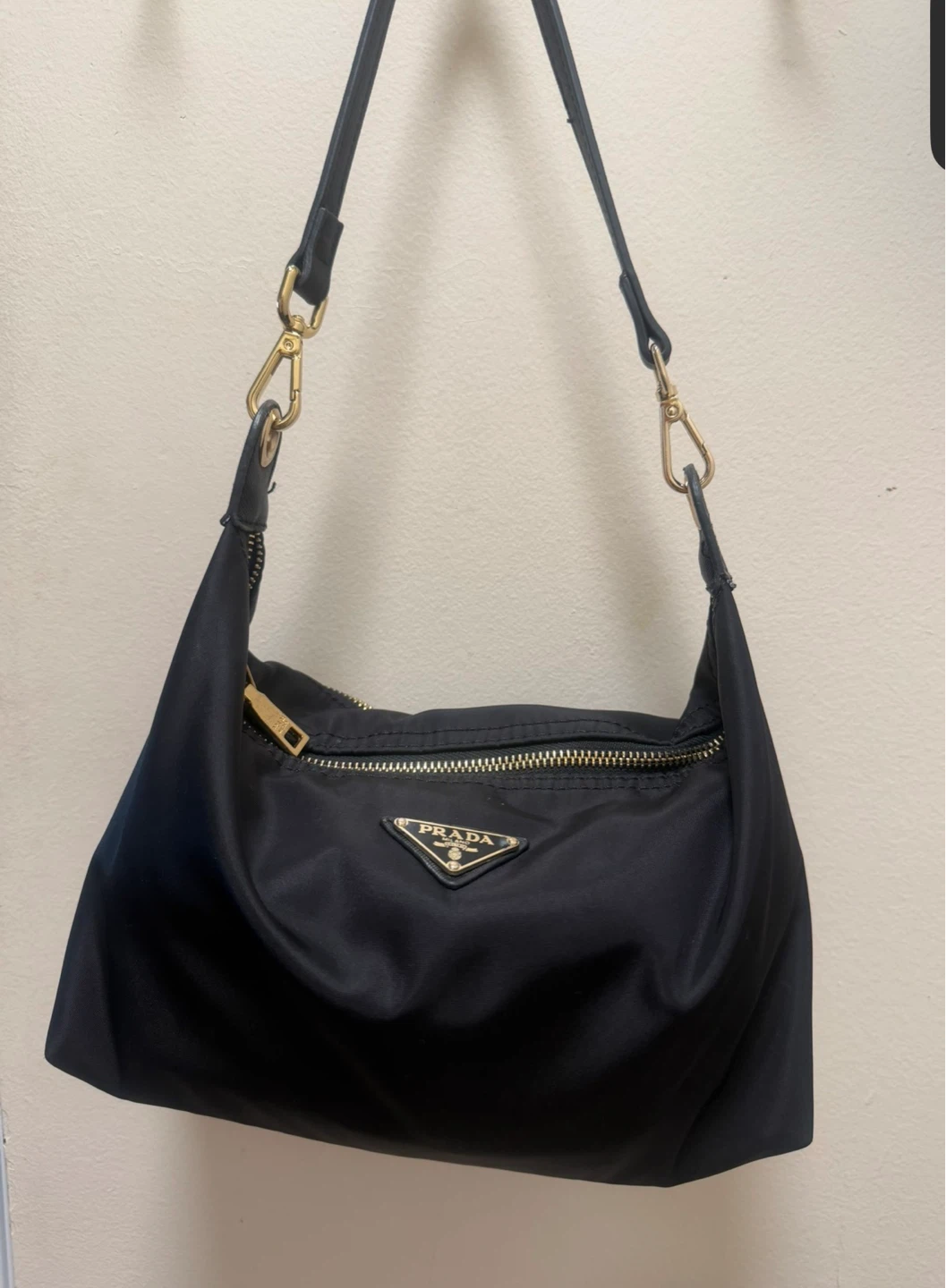 Prada Black Nylon Hobo Bag Beautiful