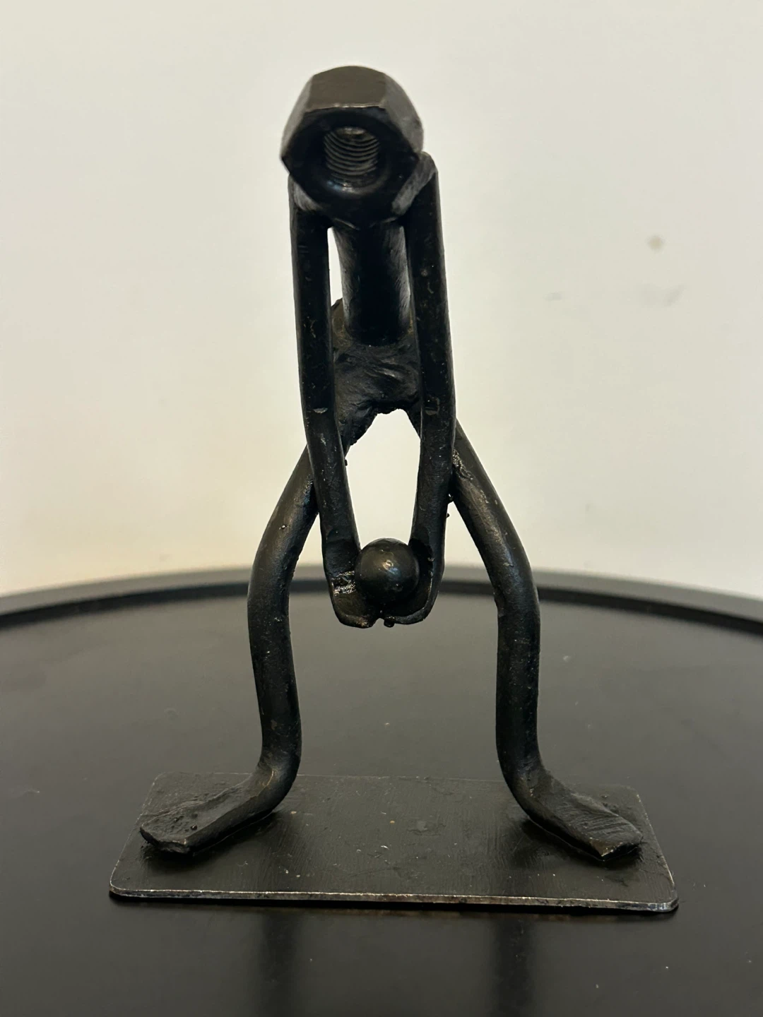 Scrap Metal Bowling Sculpture – Brutalist Industrial Art