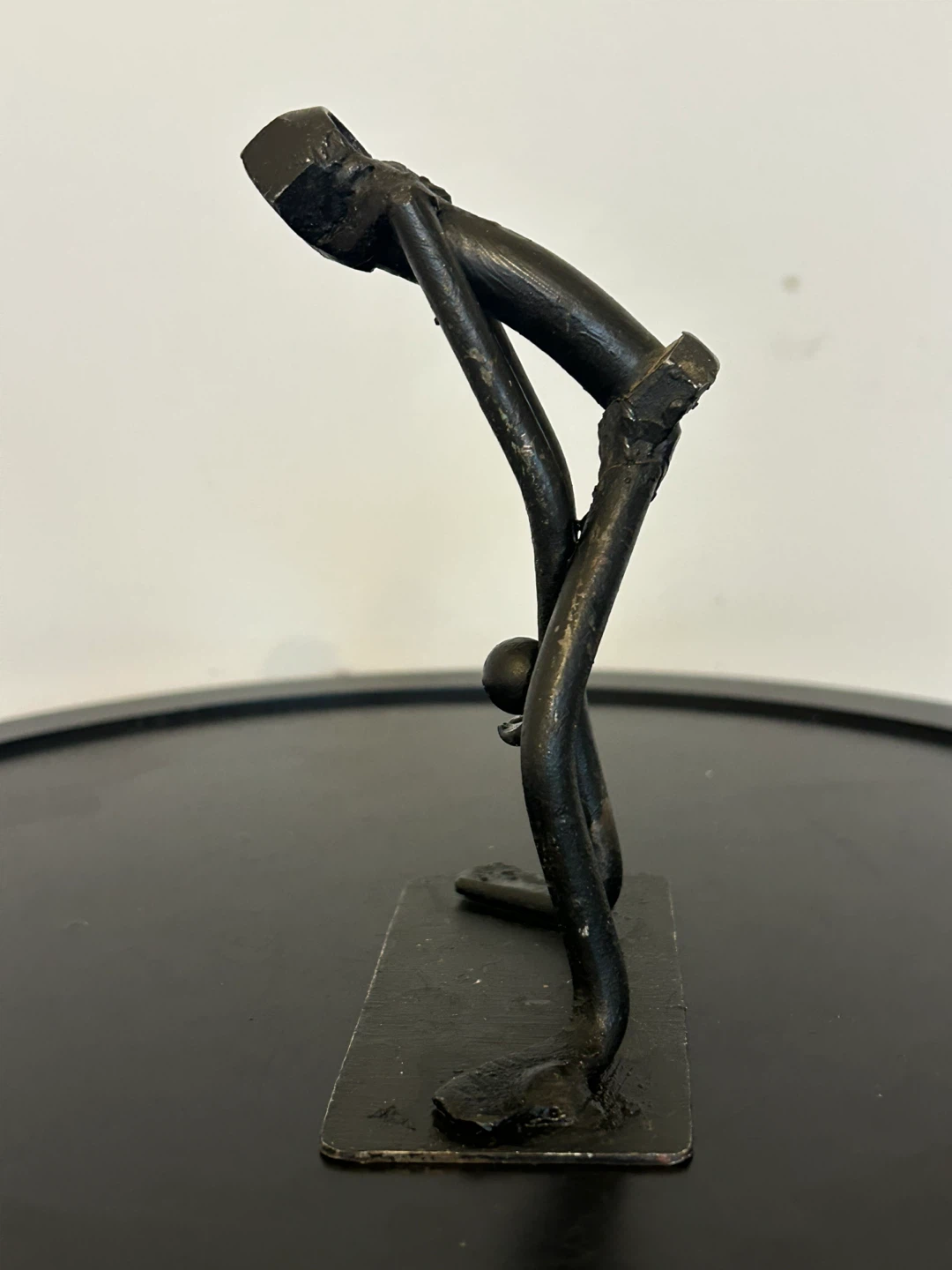 Scrap Metal Bowling Sculpture – Brutalist Industrial Art - photo 4