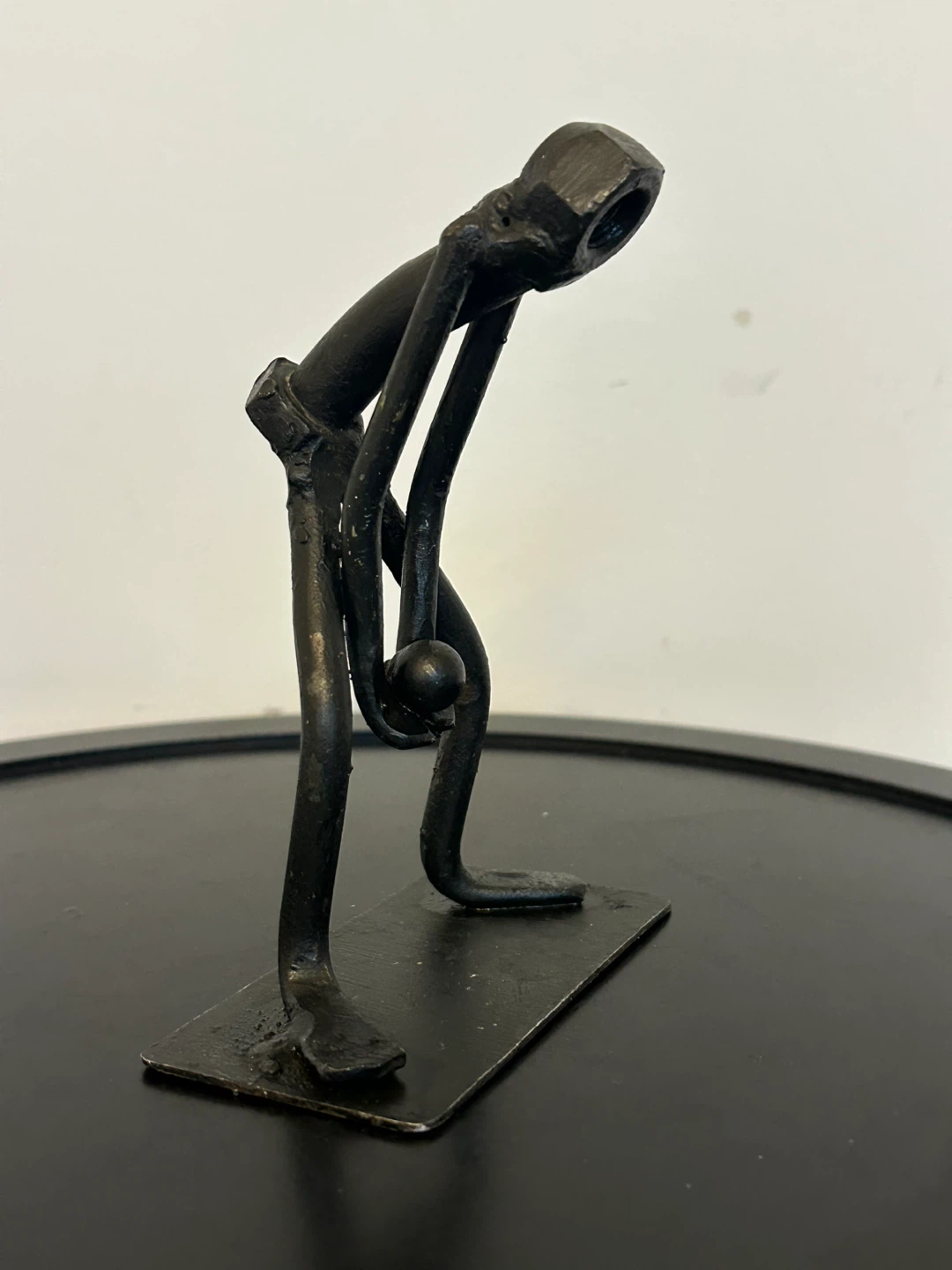 Scrap Metal Bowling Sculpture – Brutalist Industrial Art - photo 3