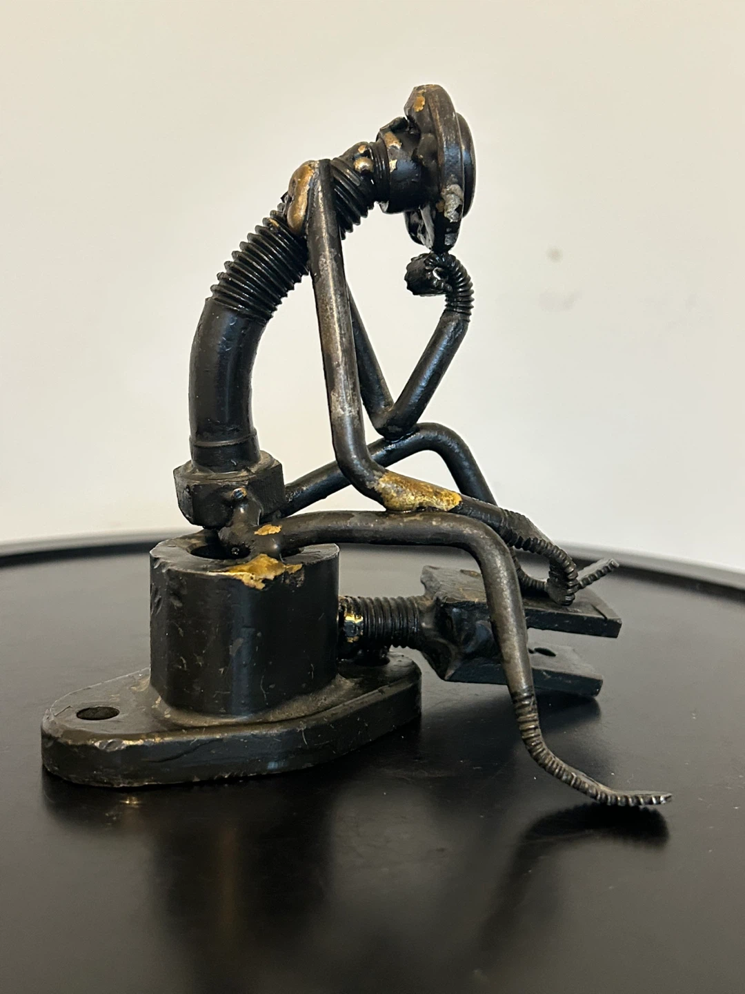 Scrap Metal “The Thinker” Sculpture – Steampunk  Art - photo 3