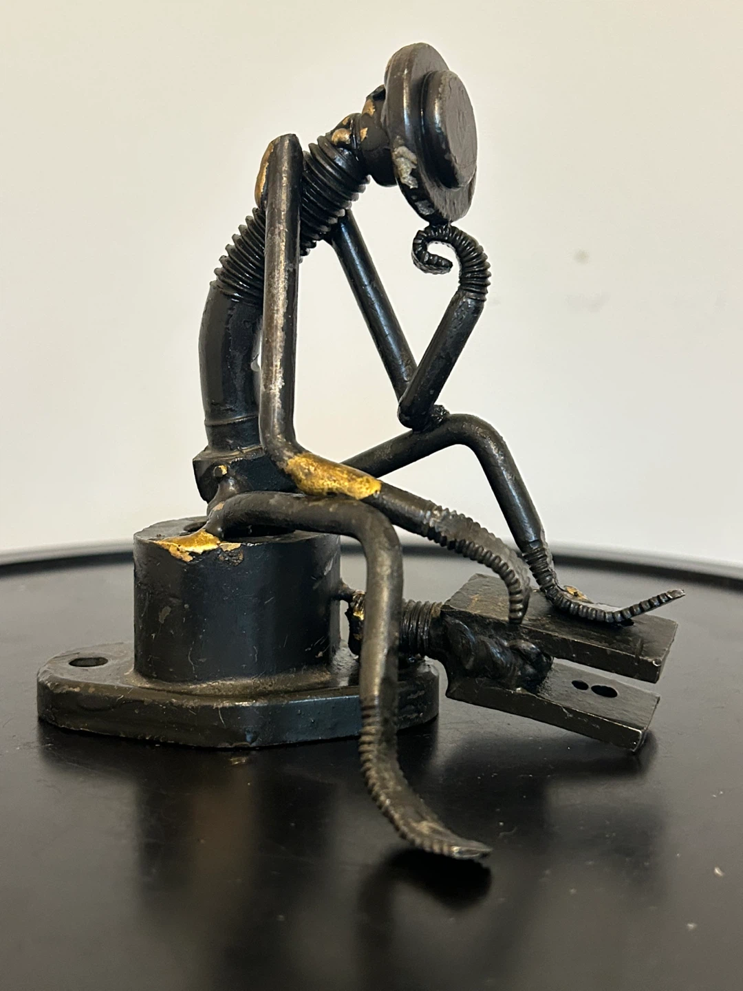 Scrap Metal “The Thinker” Sculpture – Steampunk  Art