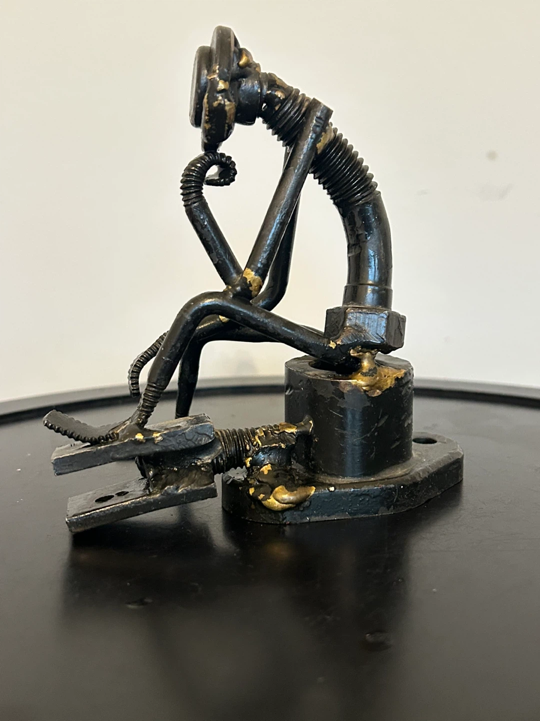 Scrap Metal “The Thinker” Sculpture – Steampunk  Art - photo 5