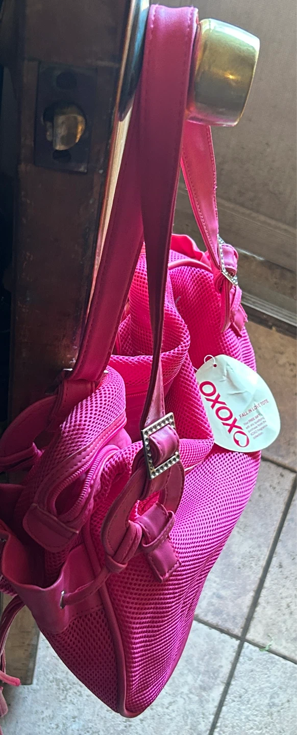 XOXO Pink Mesh Fall In Love Tote Handbag - photo 2