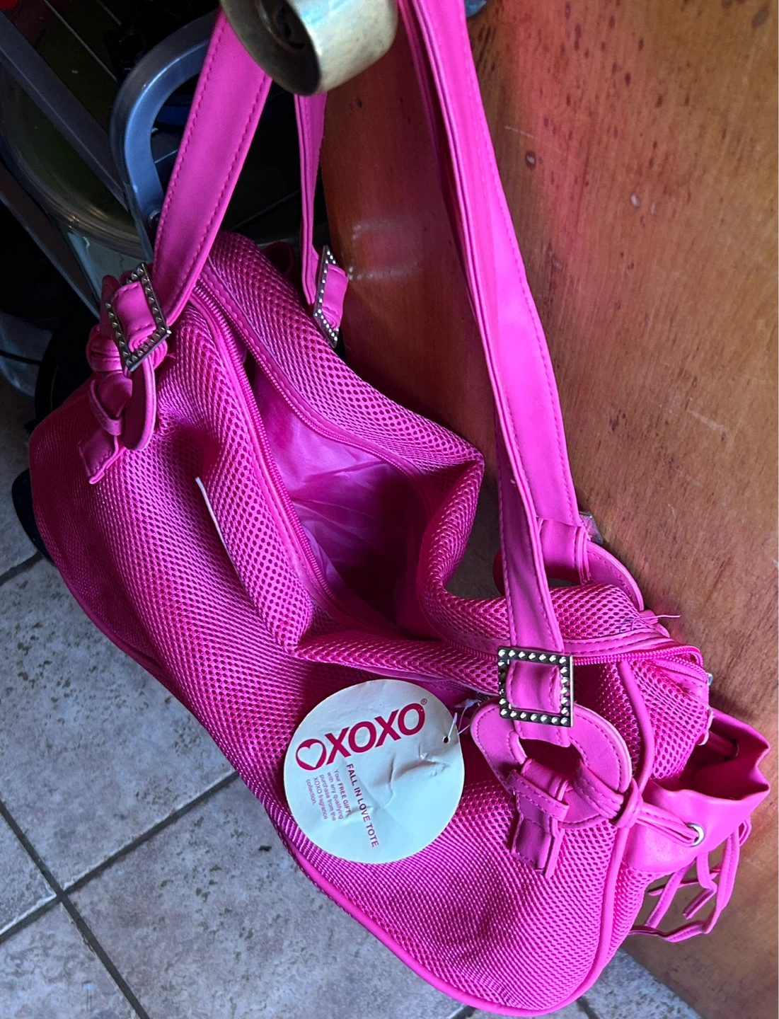 XOXO Pink Mesh Fall In Love Tote Handbag - photo 3