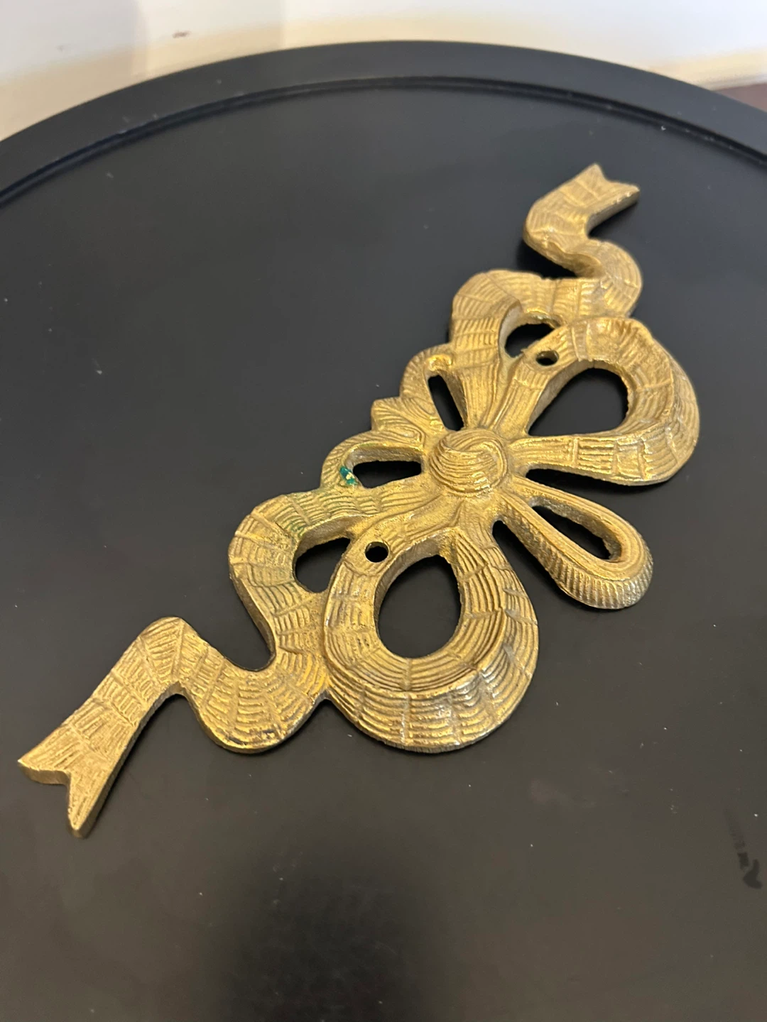Vintage Hollywood Regency Solid Brass  Wall Appliques – Pair - photo 5