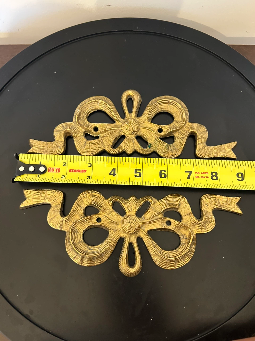 Vintage Hollywood Regency Solid Brass  Wall Appliques – Pair - photo 2