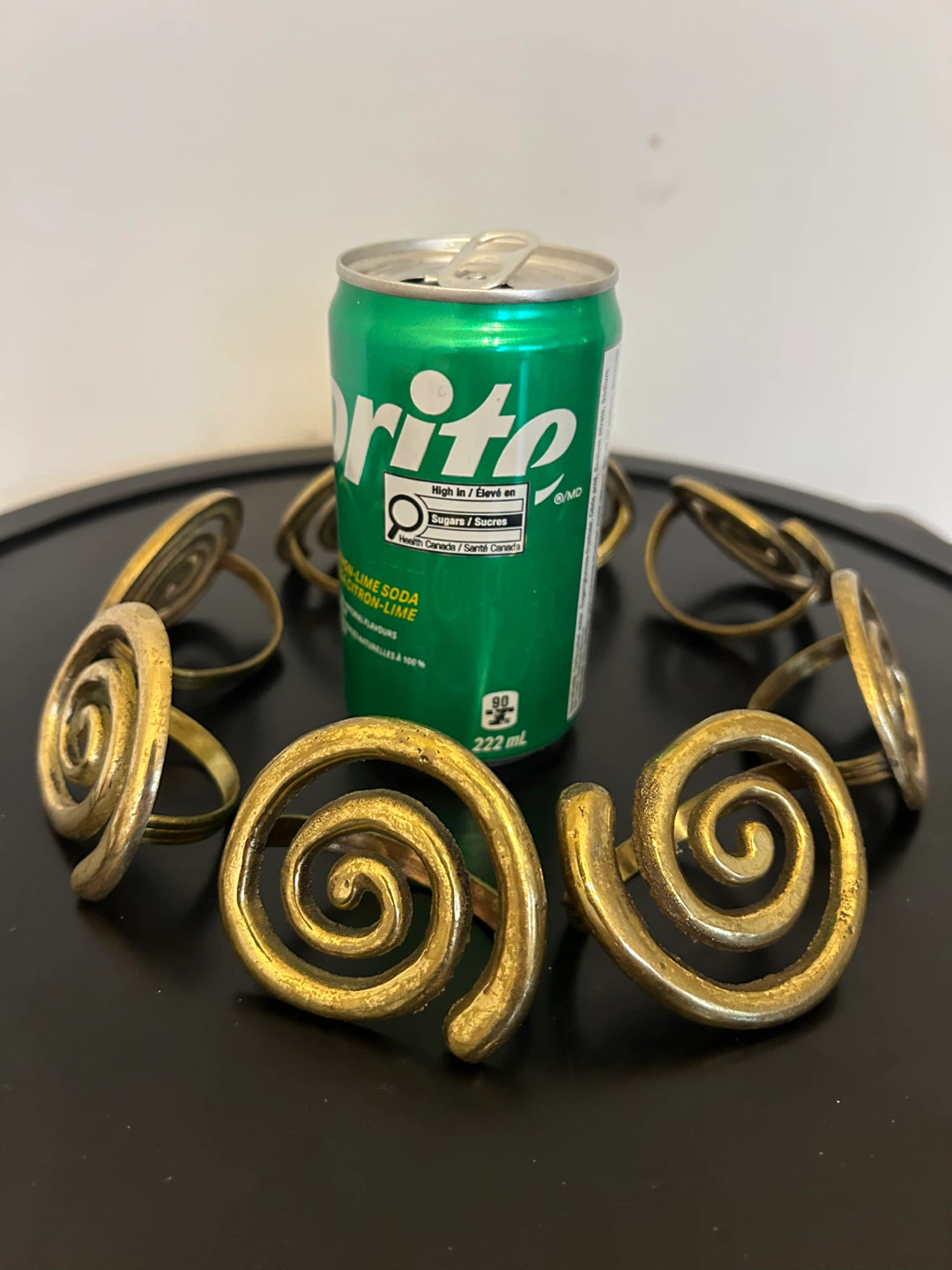 MCM Brutalist Brass Spiral Napkin Rings – Set of 8 - photo 2