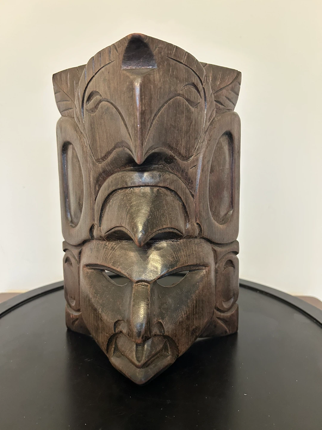Vintage Hand-Carved Wooden Mask - photo 4