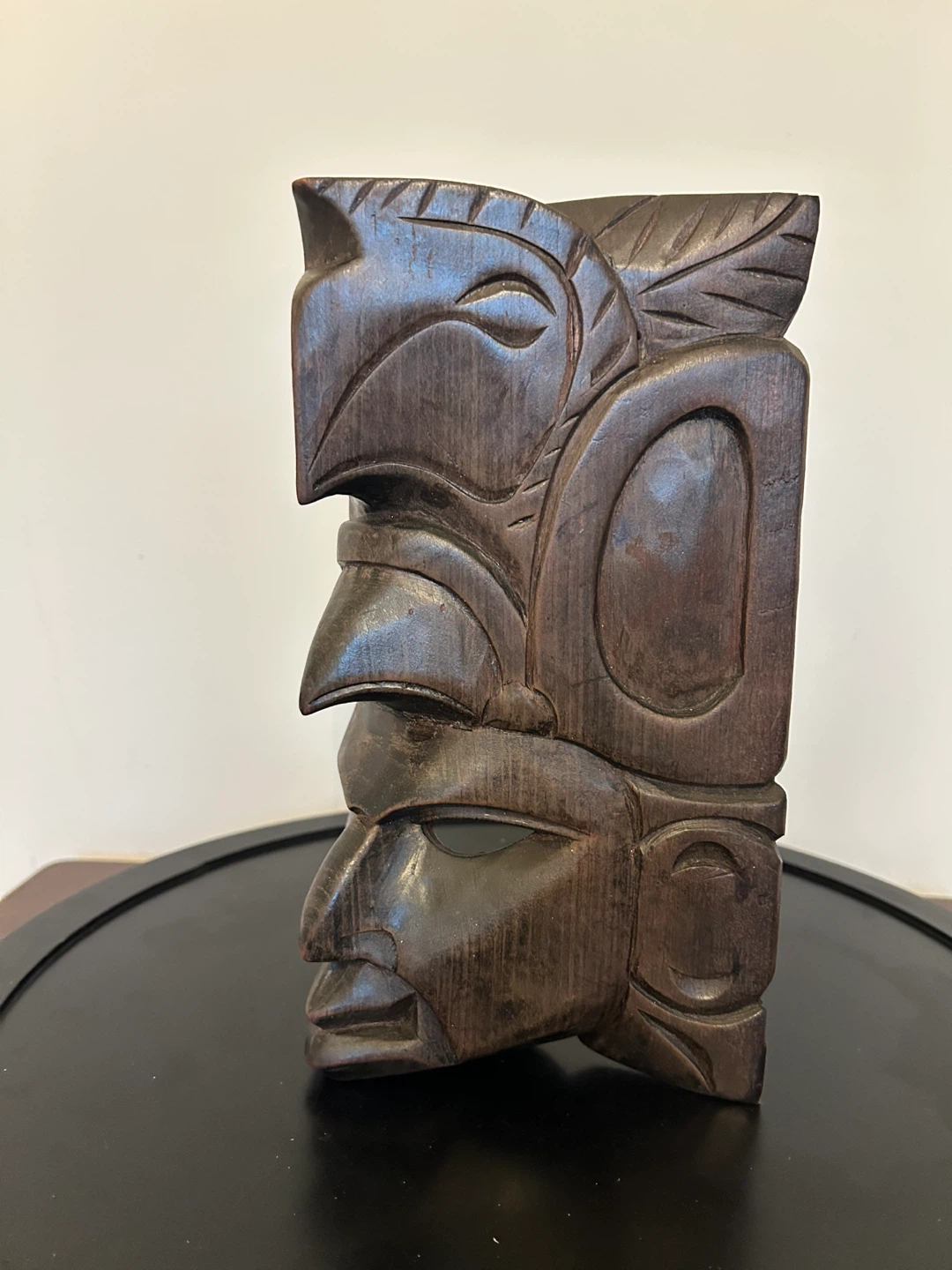 Vintage Hand-Carved Wooden Mask - photo 3