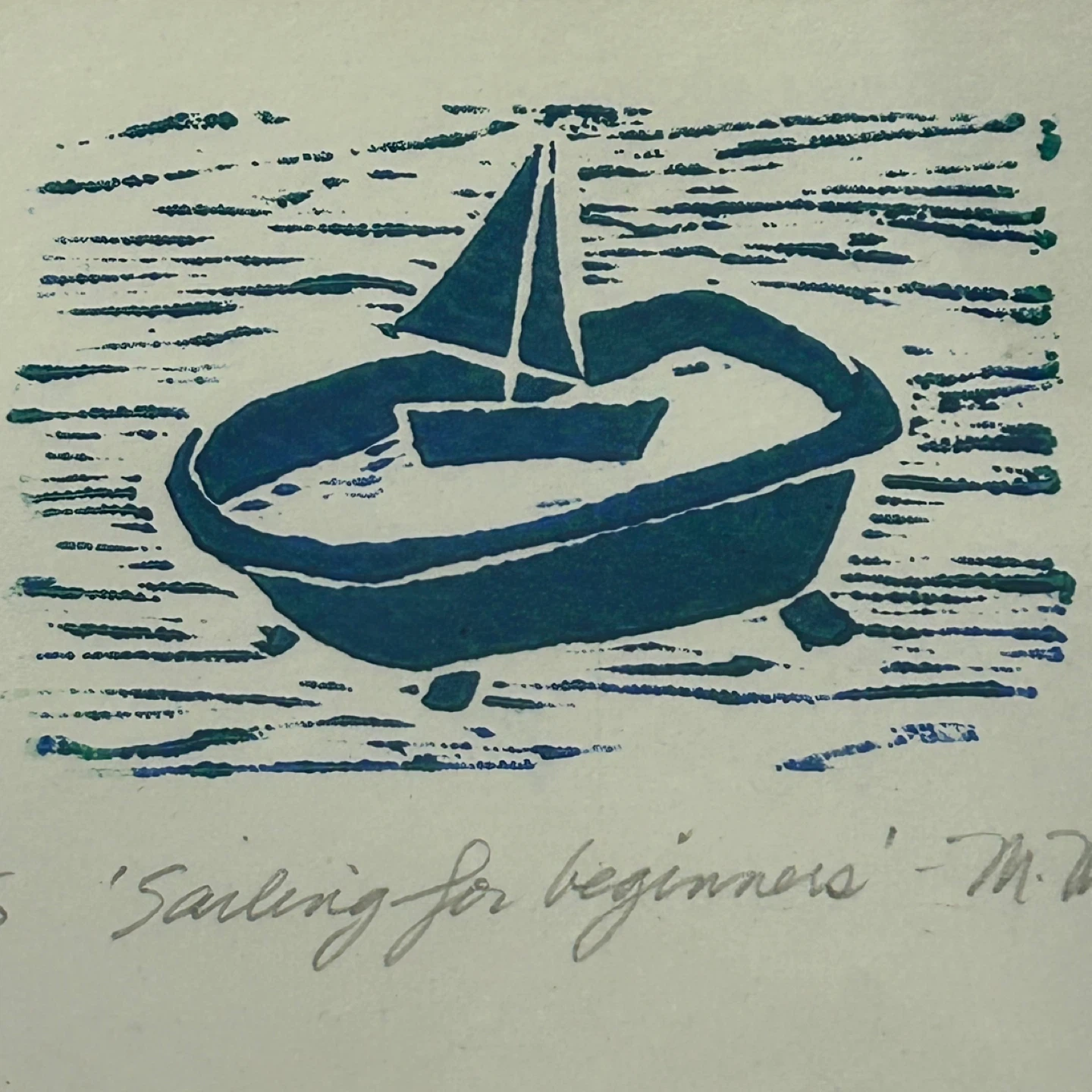 “Sailing for Beginners” Limited Edition Linocut Print(1996) - photo 5