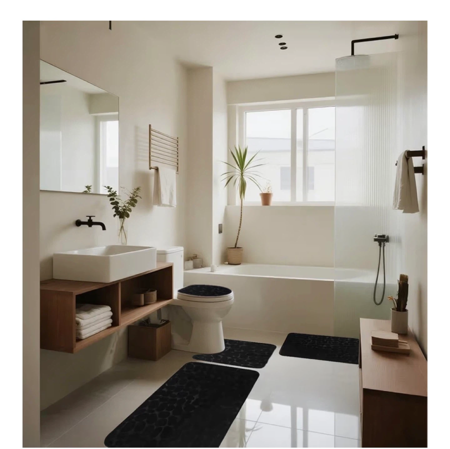 Black Pebble Bath Mat Set (5-Piece) - photo 2