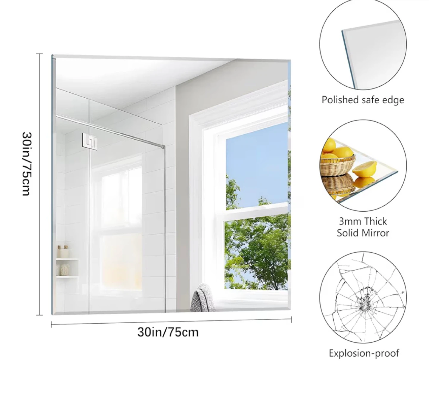 30in Square Wall Mirror - photo 2