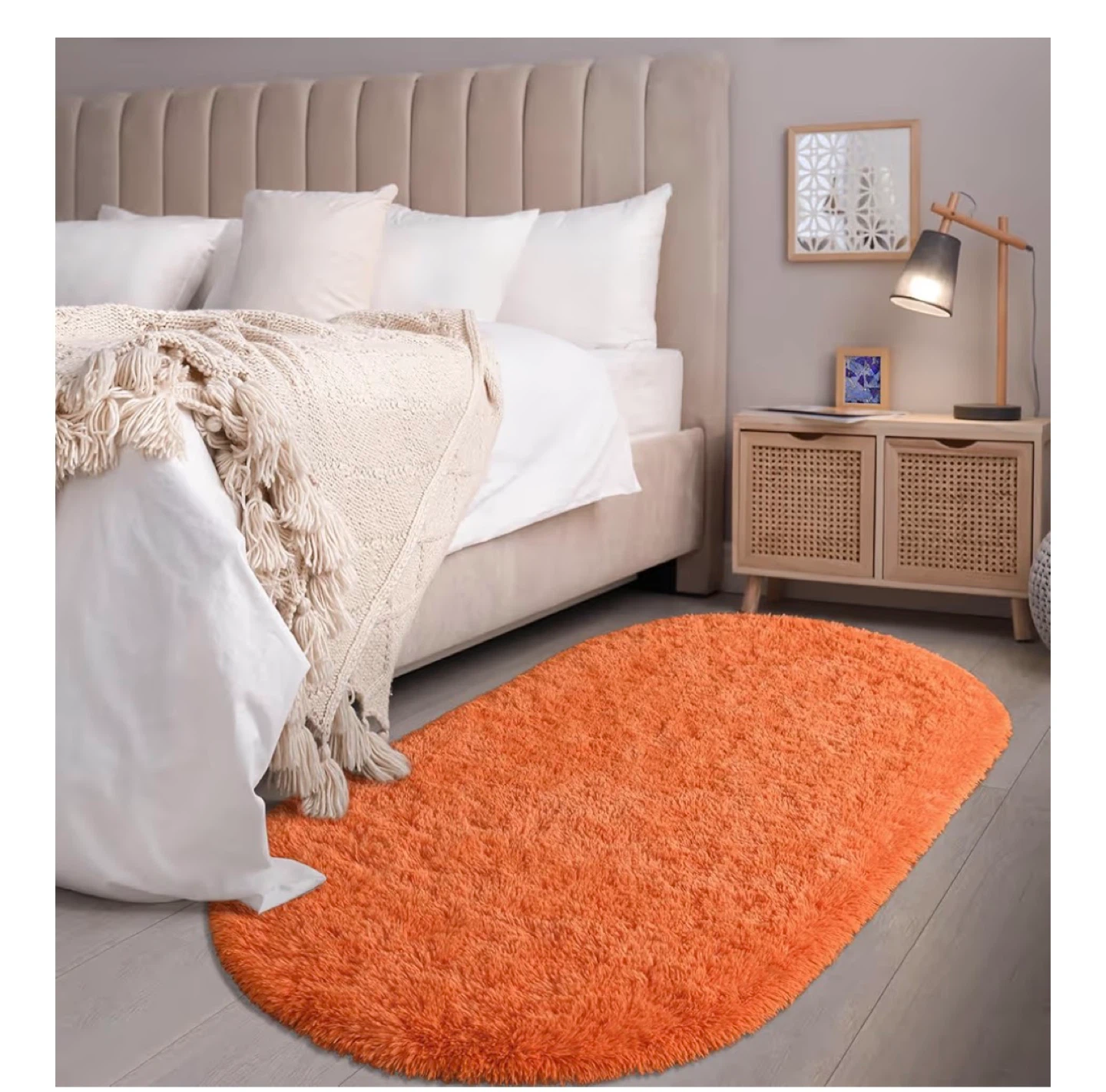 Orange Oval Shag Rug - photo 5
