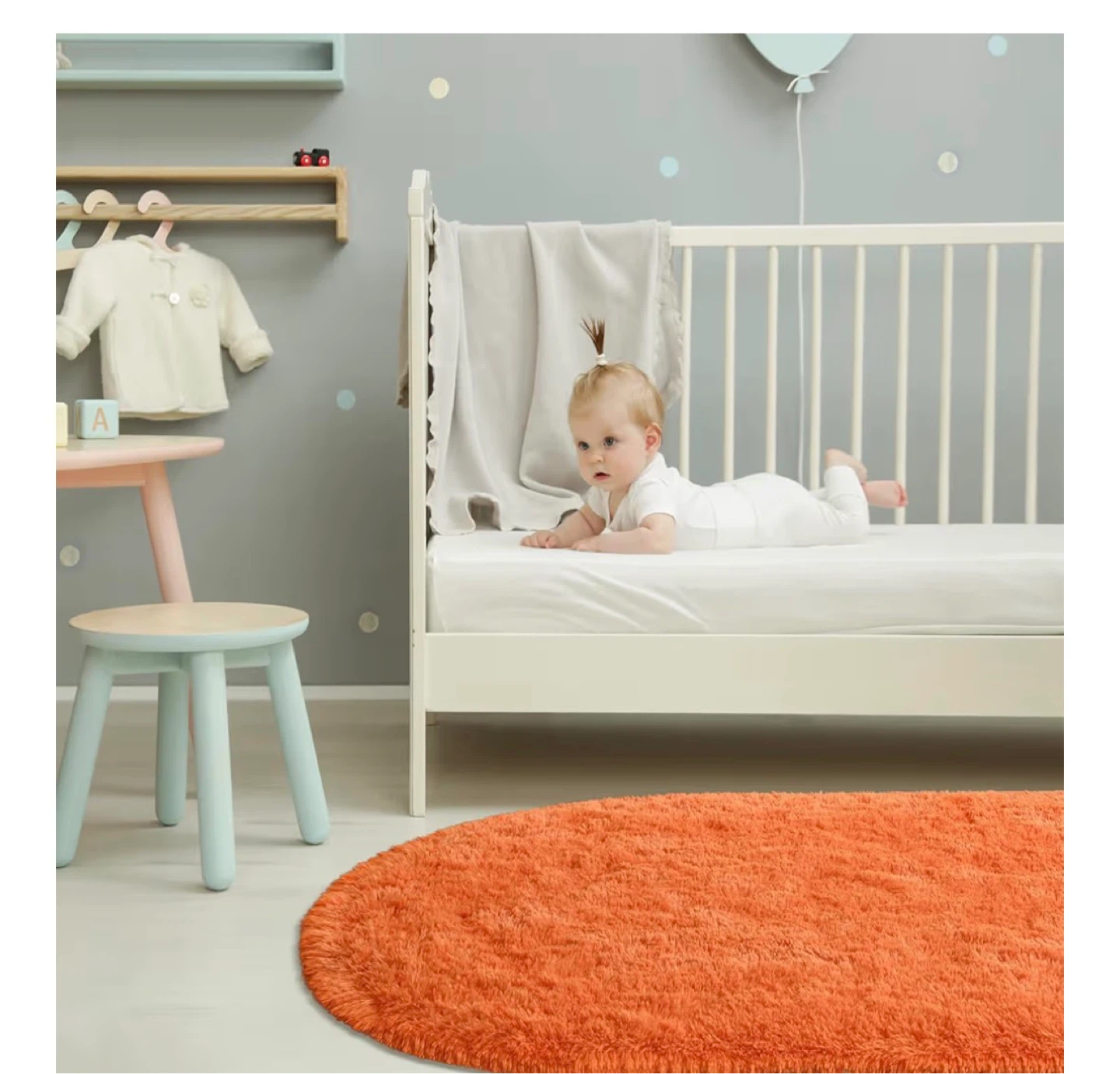 Orange Oval Shag Rug - photo 4
