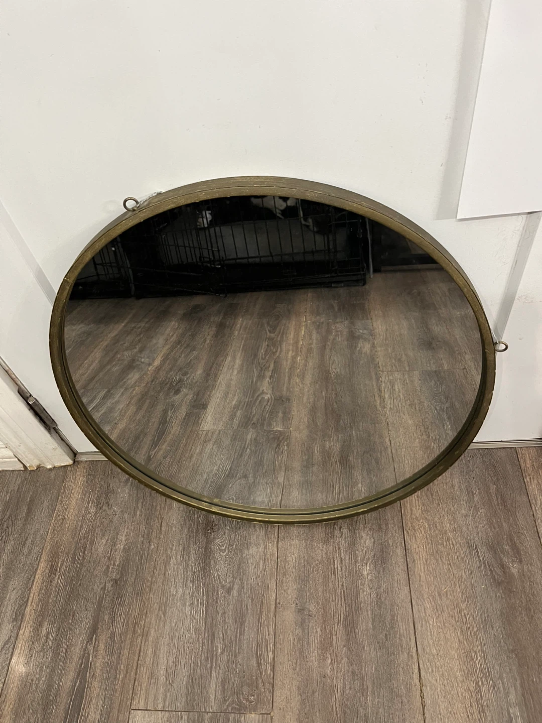 round  Wall Mirror with Brass Frame