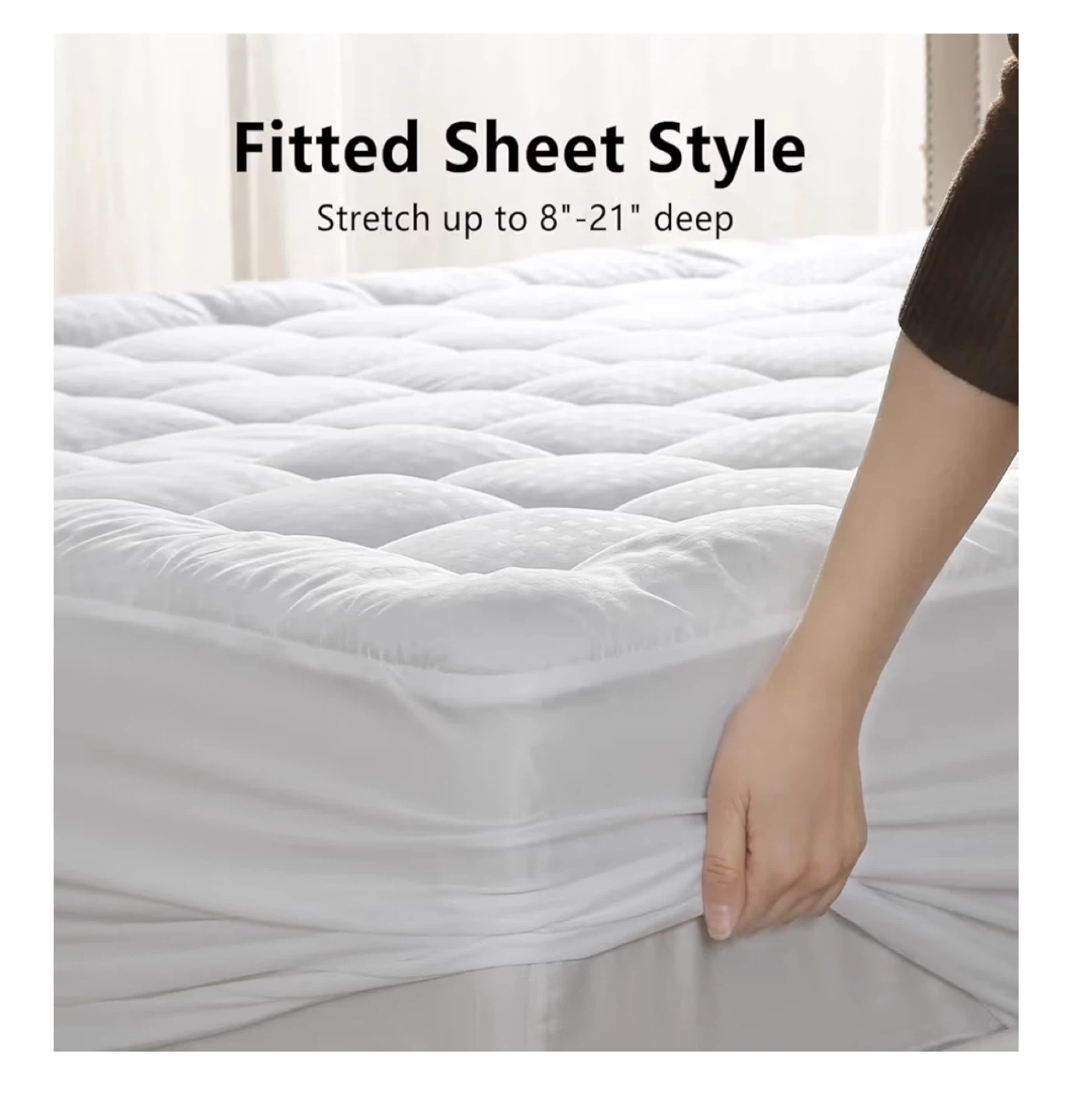 White Quilted Mattress Topper twin size - photo 4