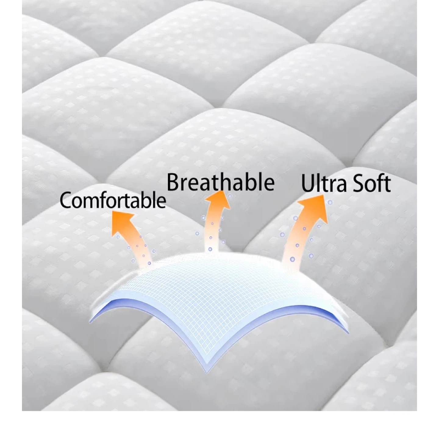 White Quilted Mattress Topper twin size - photo 3