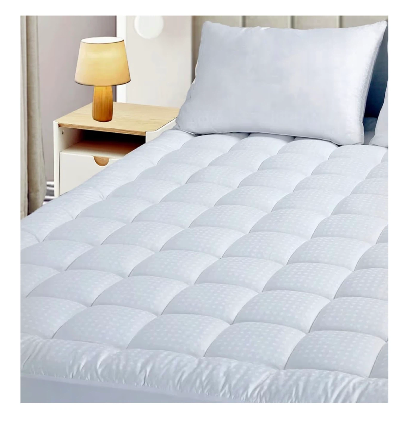 White Quilted Mattress Topper twin size