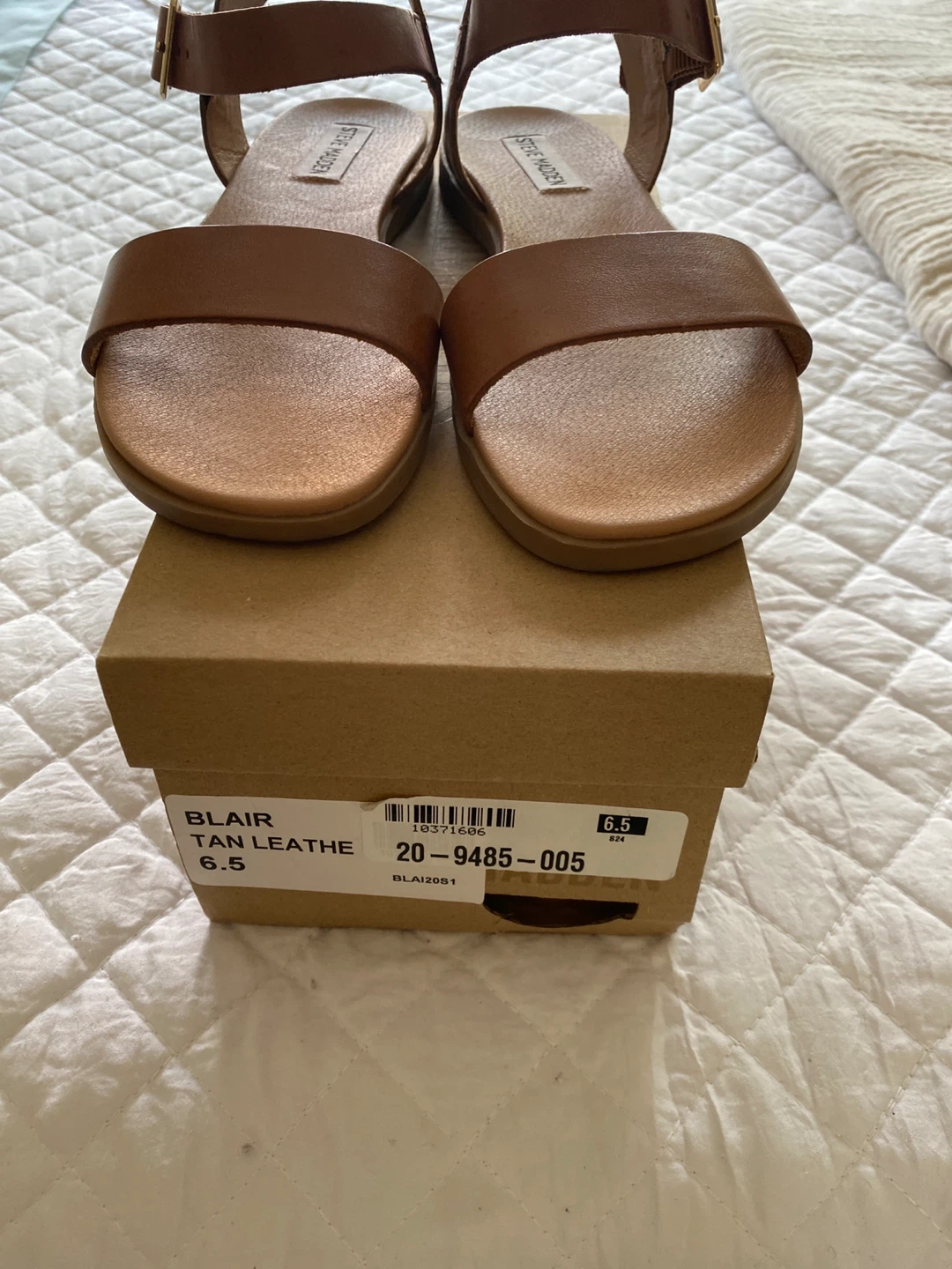 Steve Madden Blair Tan Leather Flat Sandals Size 6.5 - photo 3