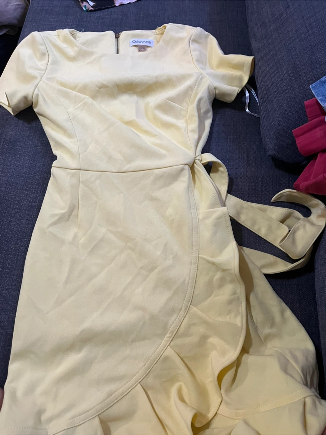 Calvin Klein Yellow Wrap Dress - photo 3
